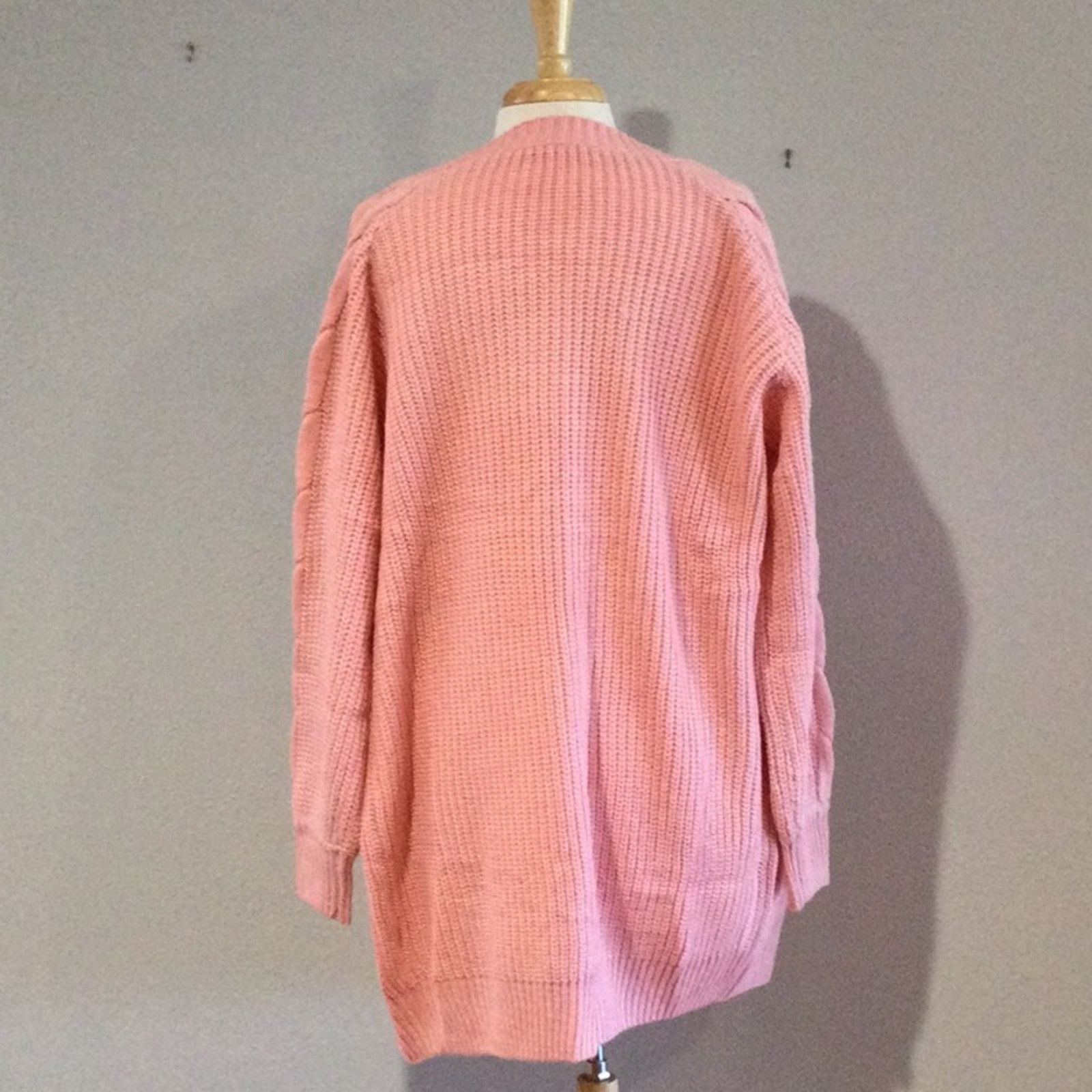 Other Unbranded Pink Acrylic Knit Oversized Cardigan Sweater Small Size S / US 4 / IT 40 - 7 Thumbnail