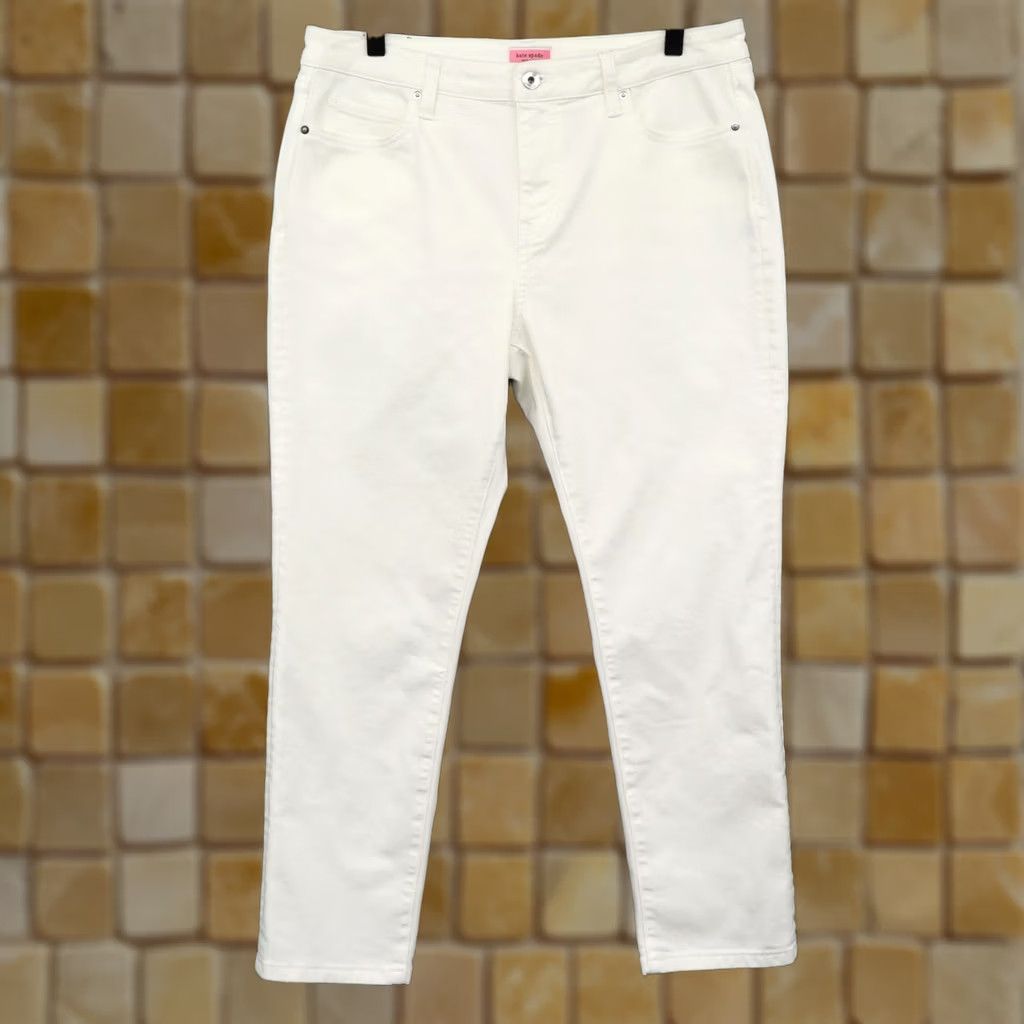 Denime Kate Spade Women's Jeans Straight White 30 Regular 26 Inseam Cotton Elastane 5-Pocket Denim Pants Vintage No Size 30" / US 8 / IT 44 - 1 Thumbnail