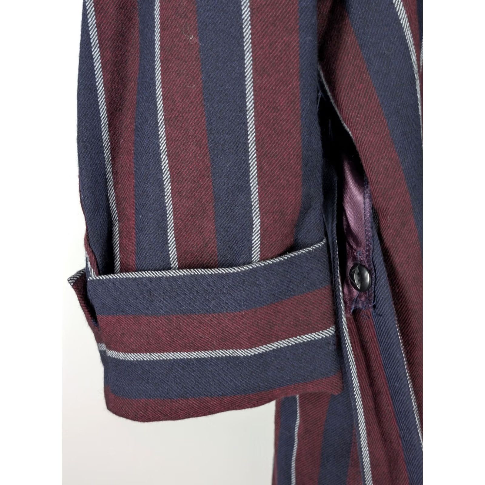 Brooks Brothers Brooks Brothers Vintage 60s Flannel Stripe England Wool Robe Large Belted Jacket Size US L / EU 52-54 / 3 - 4 Thumbnail
