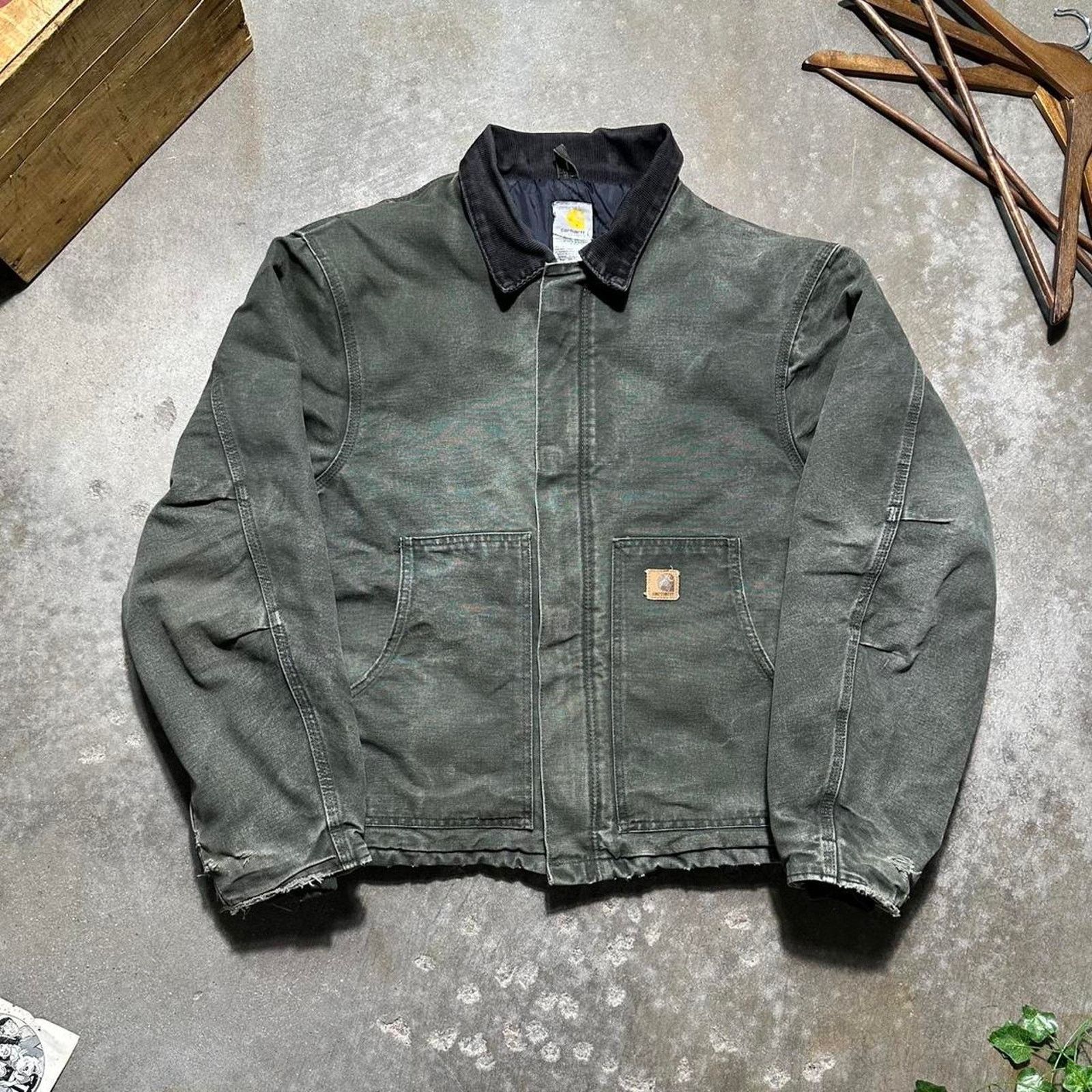 Vintage Carhartt Faded J22 MOS Green Arctic Jacket Mens XL