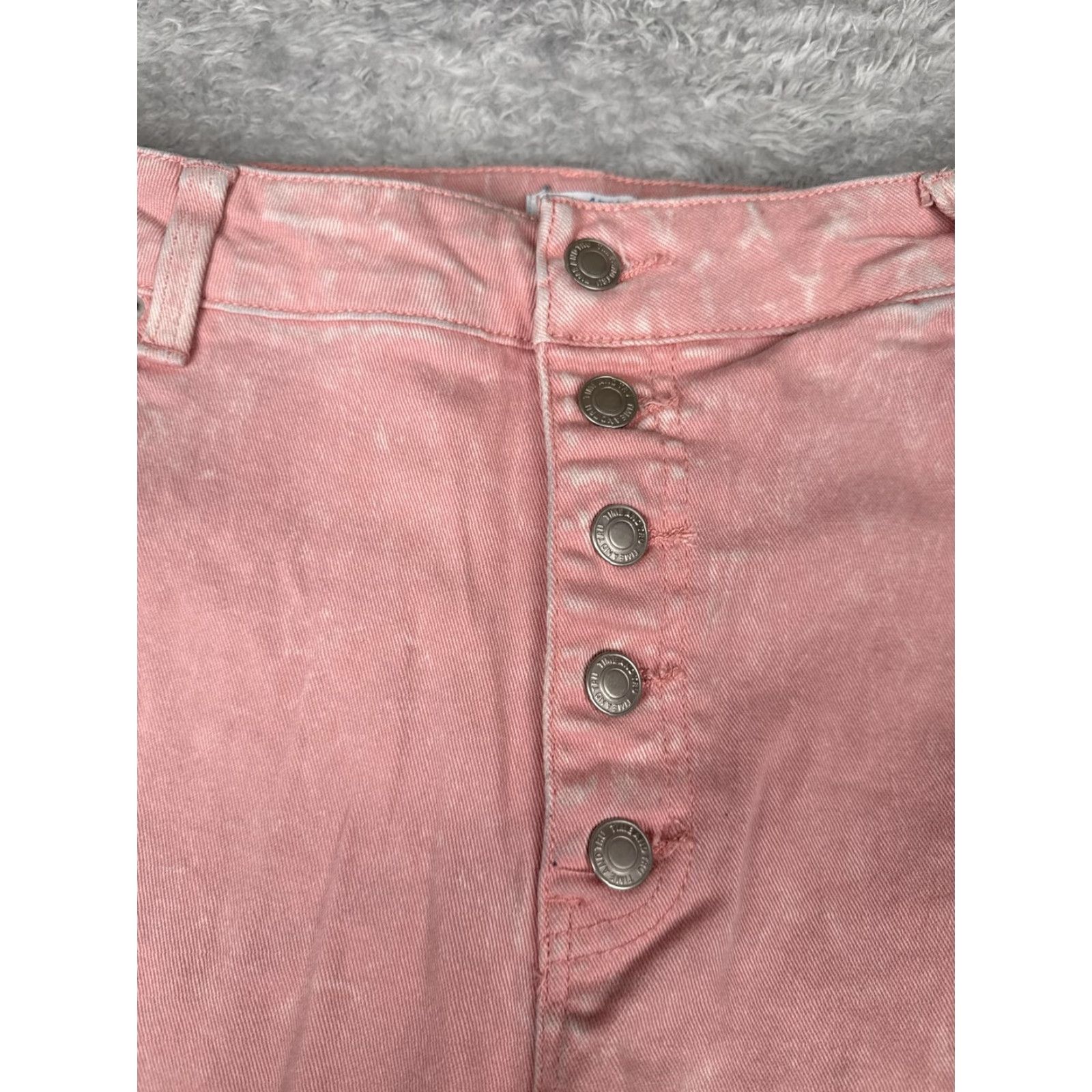 Vintage Time and Tru Jeans Women 18 Pink High Rise Button Fly Cropped Straight Denim Raw Hem Size 40" / US 18 - 5 Thumbnail