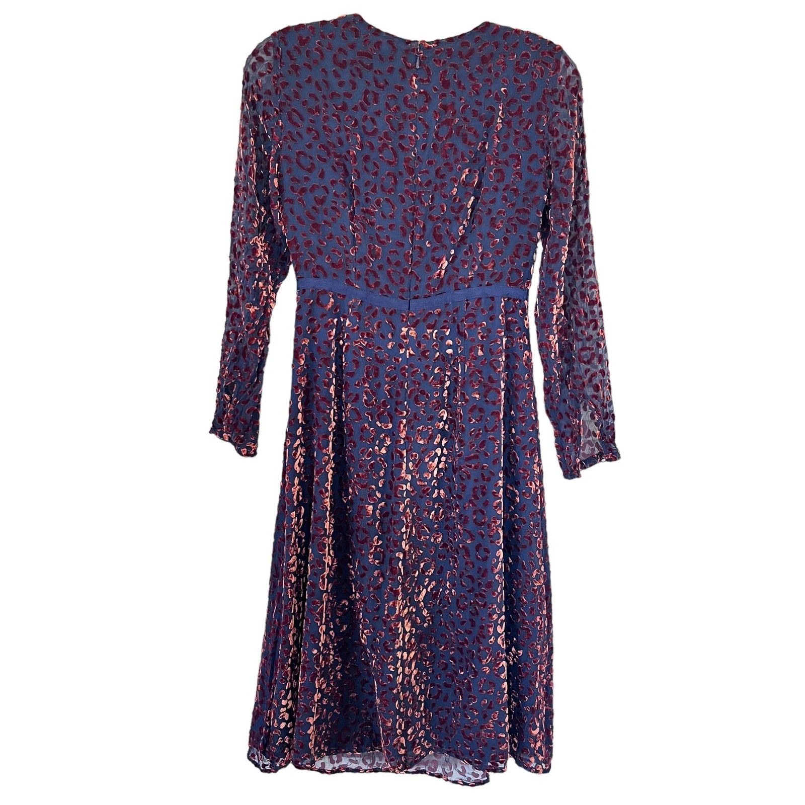 Boden Boden black georgette brown velvet silk blend midi dress Size XS / US 0-2 / IT 36-38 - 6 Thumbnail