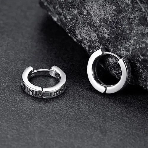 Designer × Jewelry Norwegian Viking Rune Hoop Earrings Size ONE SIZE - 4 Thumbnail