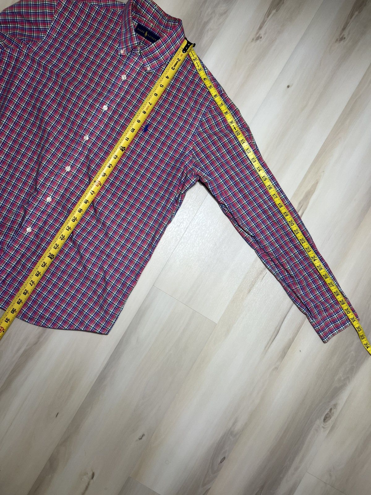 Polo Ralph Lauren Ralph Lauren CERISE PINK/BLUE Plaid Cotton Poplin Shirt Sz L Size US L / EU 52-54 / 3 - 6 Thumbnail