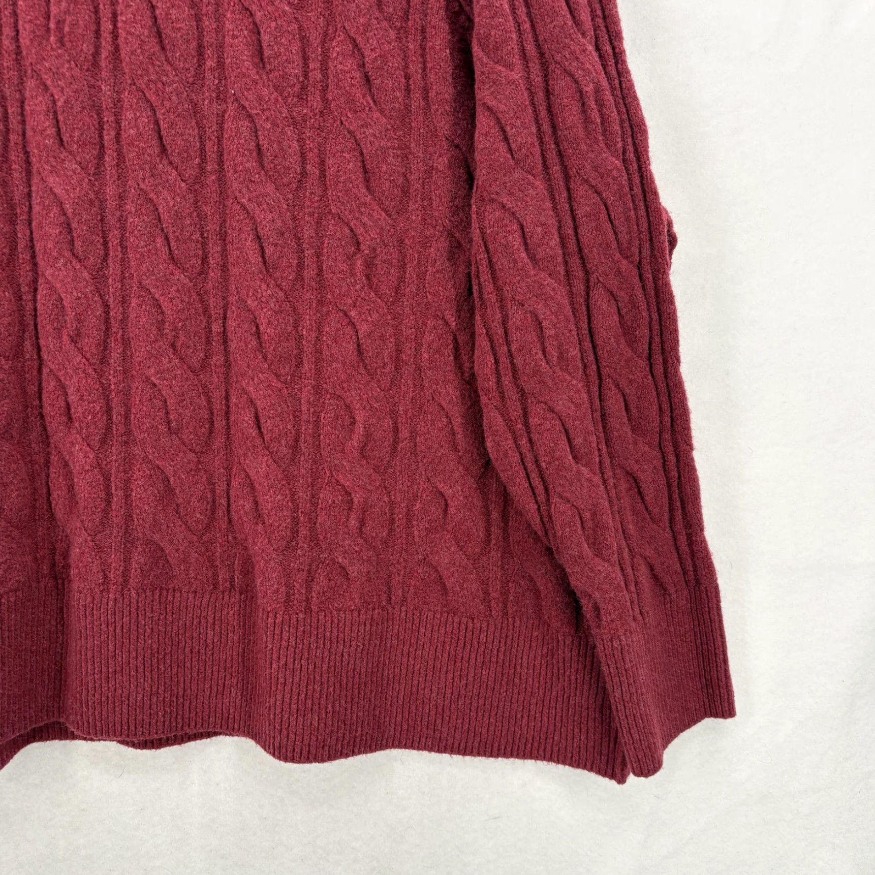 Vintage Aerie unREAL Women’s XXL Cable Knit Crewneck Pullover Sweater Red NWT Cozy Knit Shirt/Sweater Casual Womens Size XXL / US 16-18 / IT 52-54 - 3 Thumbnail