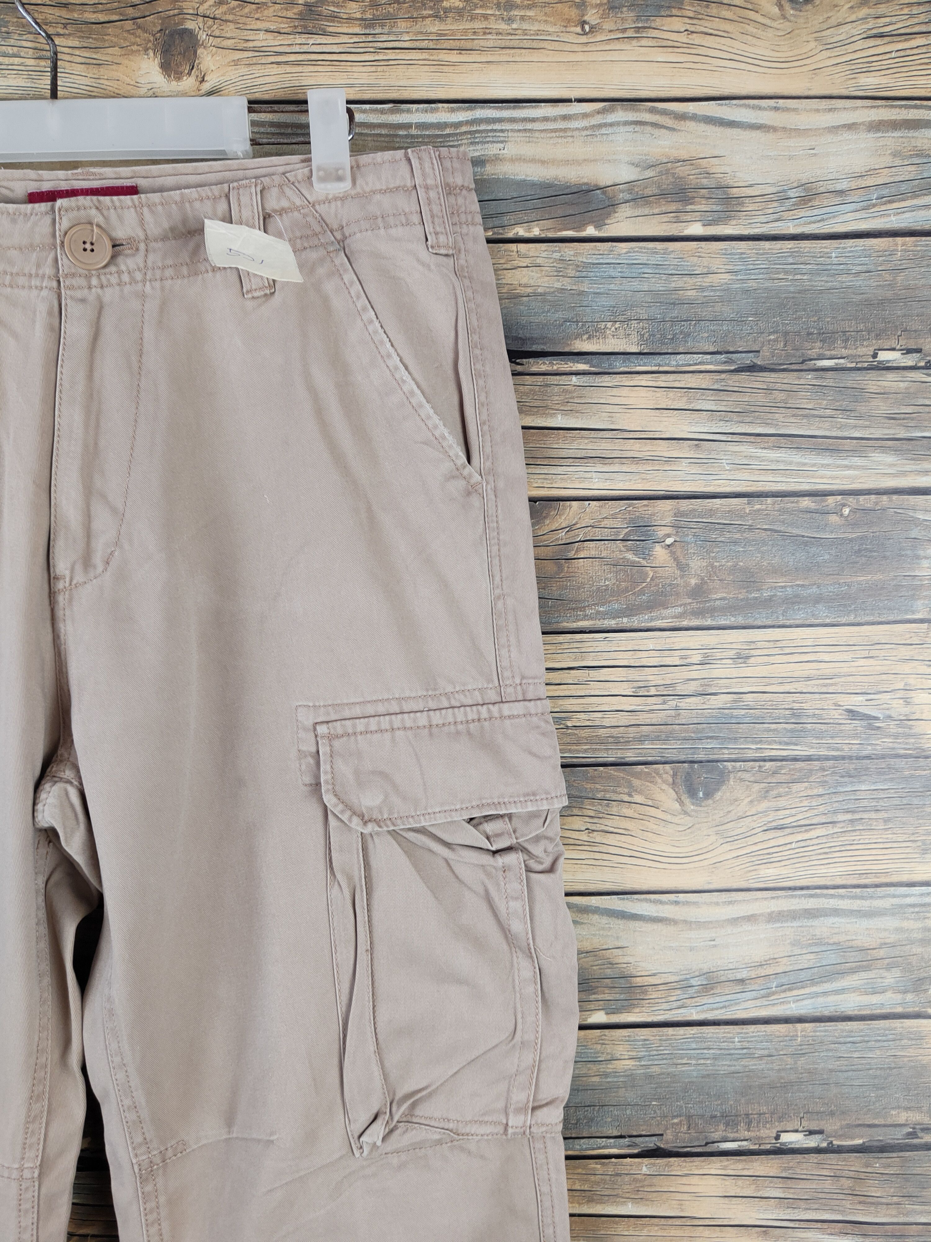 Japanese Brand DLL Anti-Label Jean Beige Multipocket Cargo Pants #521 Size US 33 - 5 Thumbnail