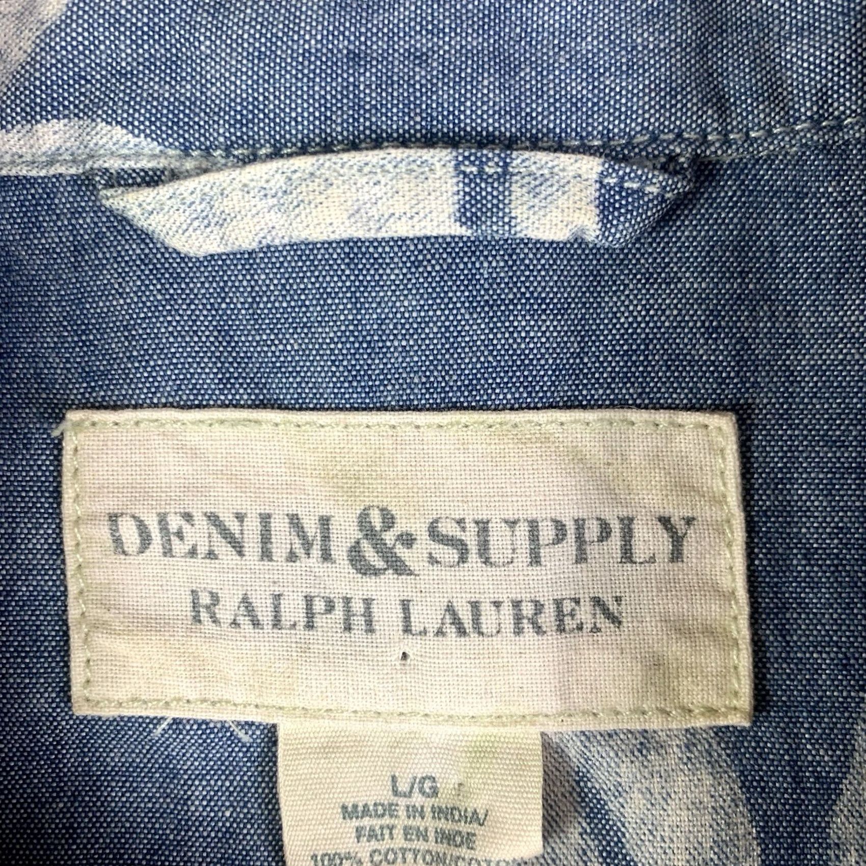 Ralph Lauren Denim & Supply Ralph Lauren Shirt Mens L Floral Denim Western Pearl Snap Hawaiian Shirt Size US L / EU 52-54 / 3 - 2 Thumbnail