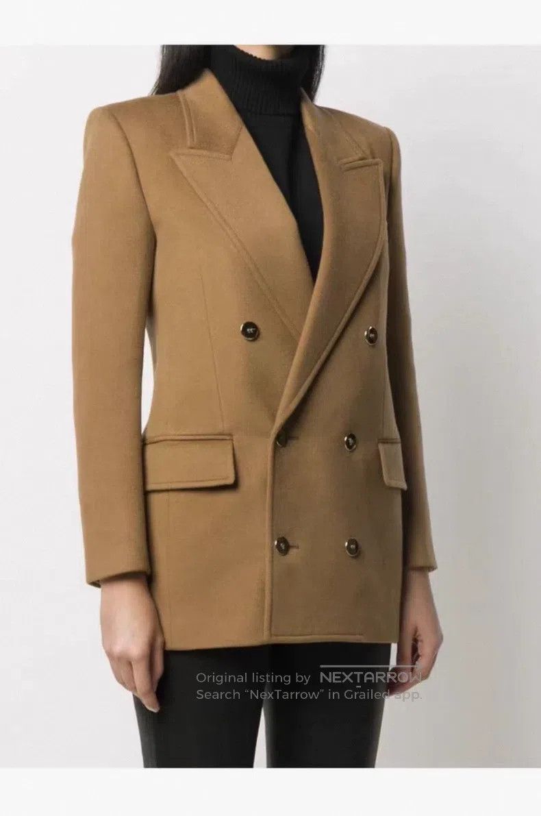 Saint Laurent Paris Saint Laurent Paris Gold Brown Wool Jacket Size US XXS / EU 40 - 7 Thumbnail