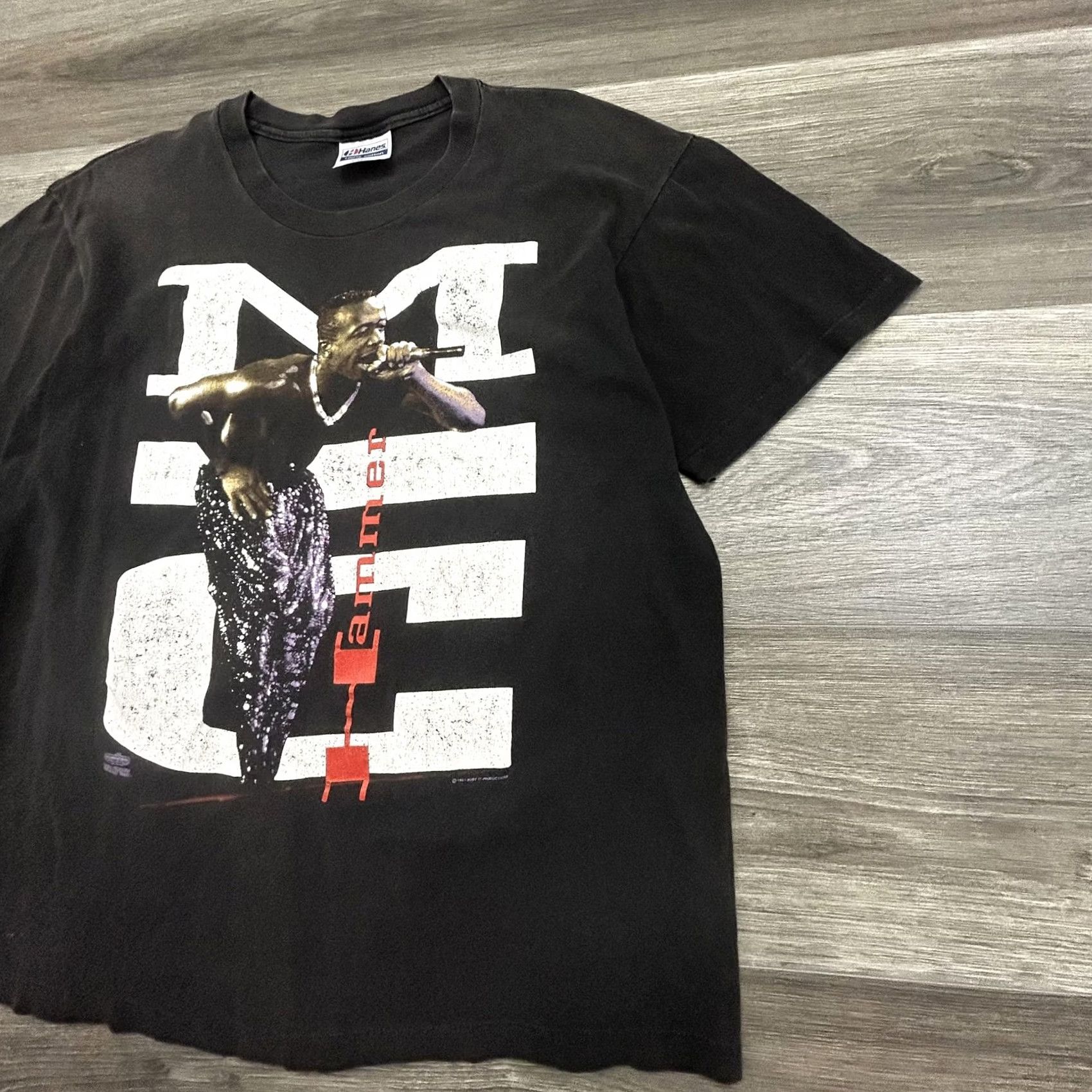 Hanes VINTAGE MC Hammer Shirt Mens Large Black 1991 90s Hip Hop Graphic T-Shirt Hanes Crew Neck Short Sleeve Cotton USA Mens Size US L / EU 52-54 / 3 - 4 Thumbnail