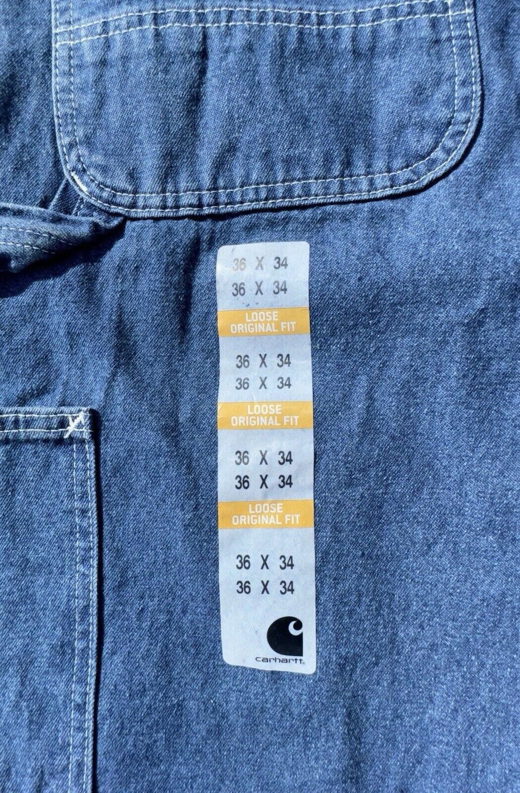 Carhartt Vintage Carhartt Blue Wash Dungaree Loose Jeans 36x34 Size US 36 / EU 52 - 8 Thumbnail