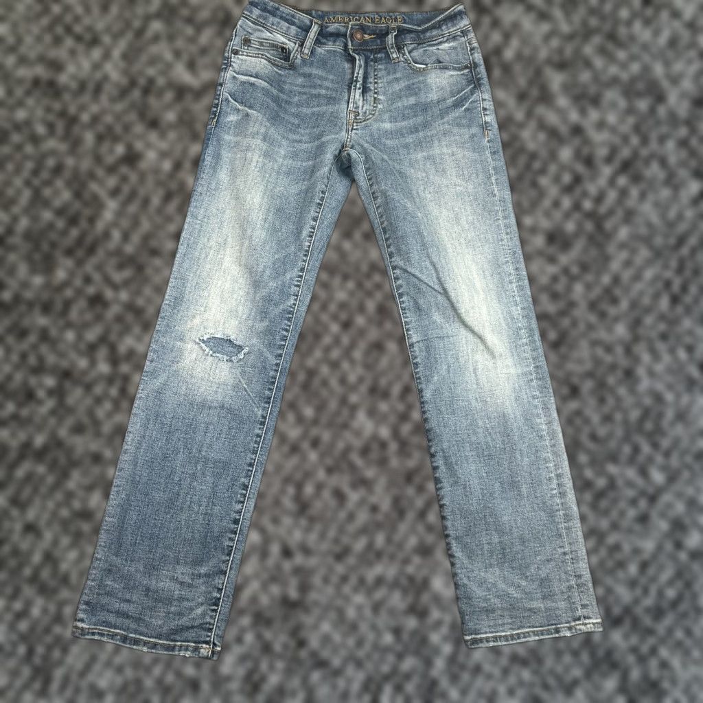 American Eagle Outfitters American Eagle Outfitters Jeans Mens 27x29 Straight Fit Light Wash Blue Denim Size US 27 - 1 Thumbnail
