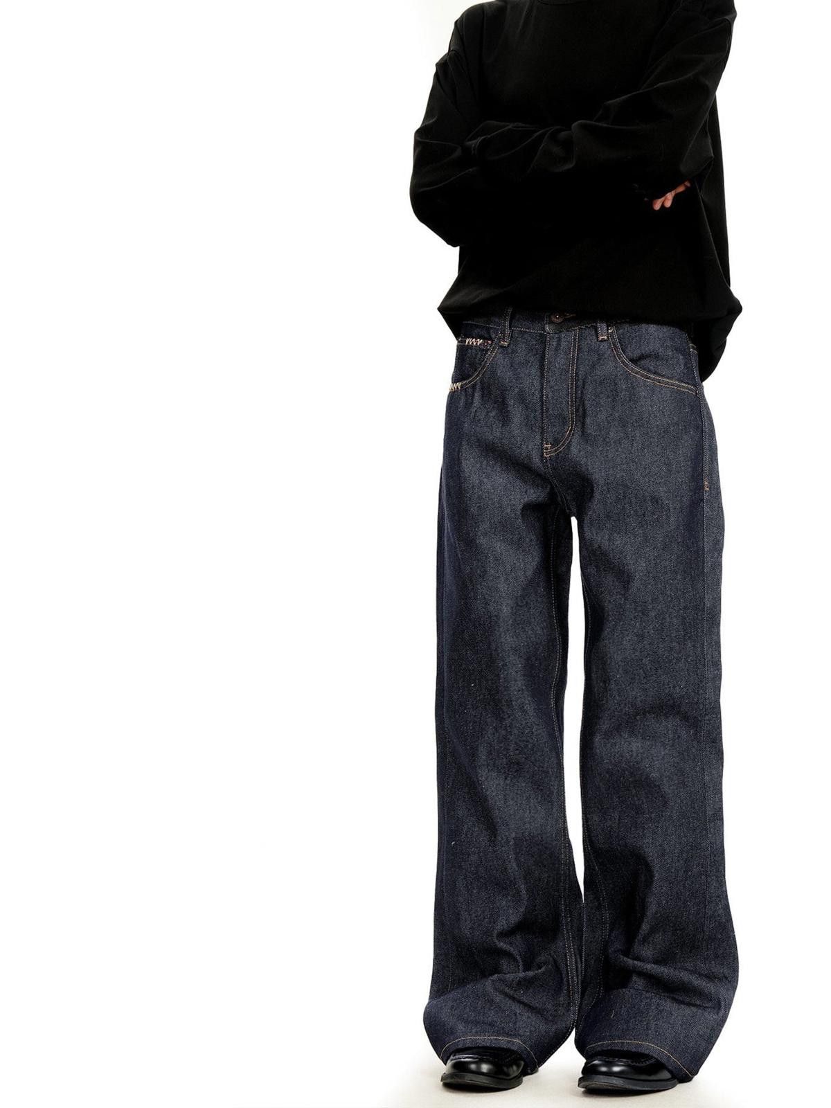 Other Raw Indigo Dark Navy Wide-Leg Jeans Size US 28 / EU 44 - 4 Thumbnail