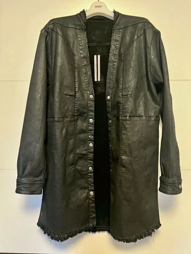 Rick Owens size 34 SS24 LIDO-coated collarless jacket