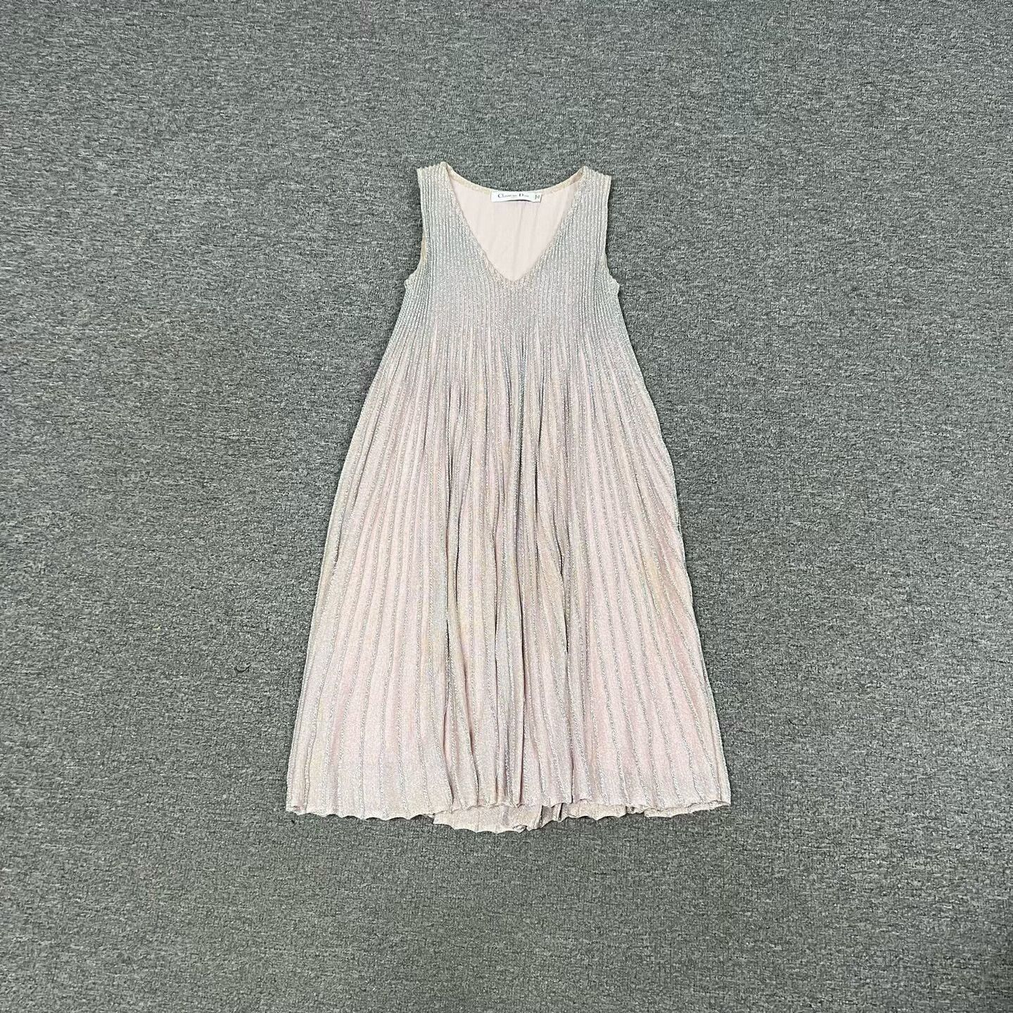 Dior Dior Pink Silver Thread Sleeveless Dress Size XXS / US 00 / IT 34 - 1 Thumbnail