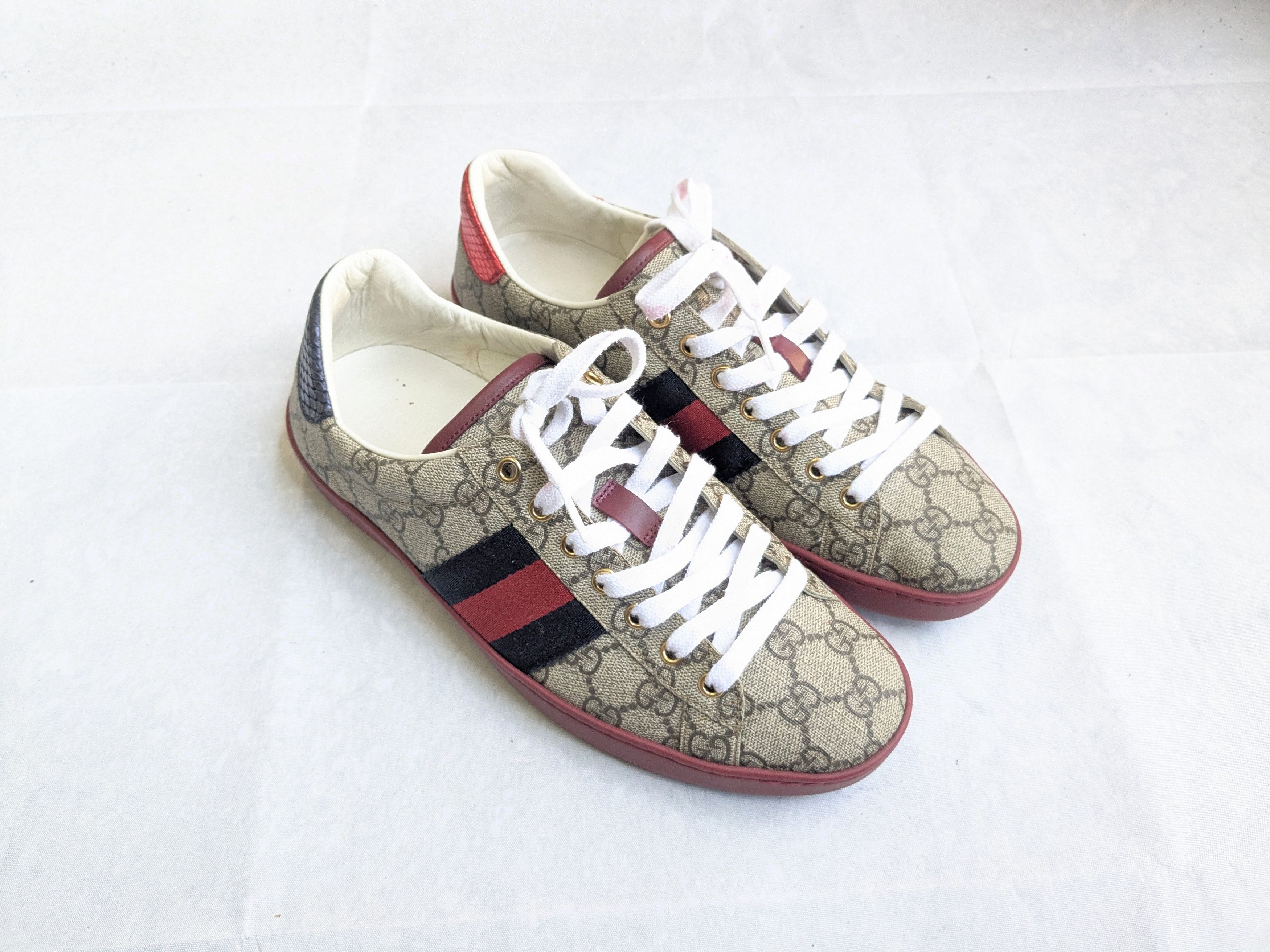 Gucci Gucci Ace GG Supreme Sneakers 429445 Red 8.5 Size US 8.5 / EU 41-42 - 4 Thumbnail