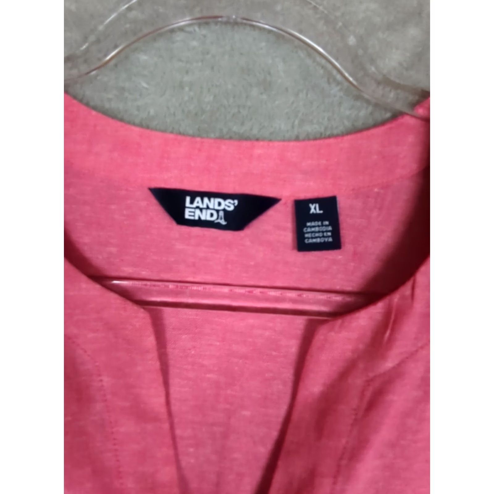 Lands' End Lands' End Pink Linen Blend Tunic Shirt Size XL 3/4 Sleeve lagenlook Casual Women Size XL / US 12-14 / IT 48-50 - 4 Thumbnail