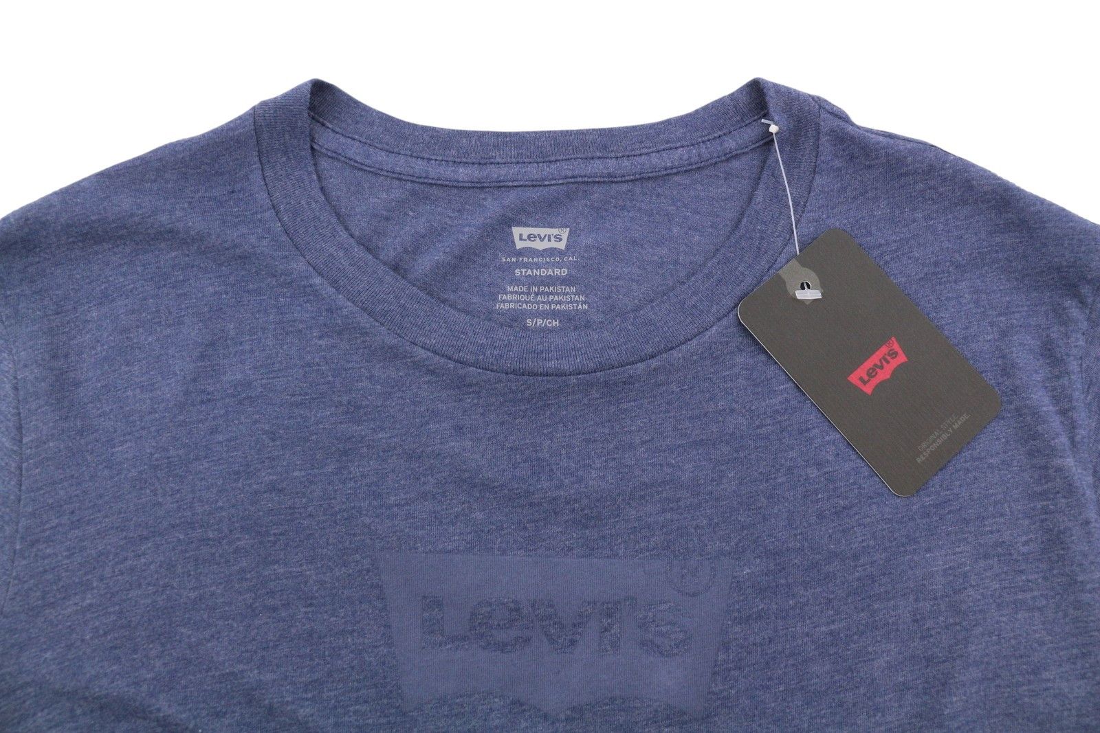 Levi's STANDARD S Melange Blue Stretch Crew Neck 87861 Size US S / EU 44-46 / 1 - 5 Thumbnail