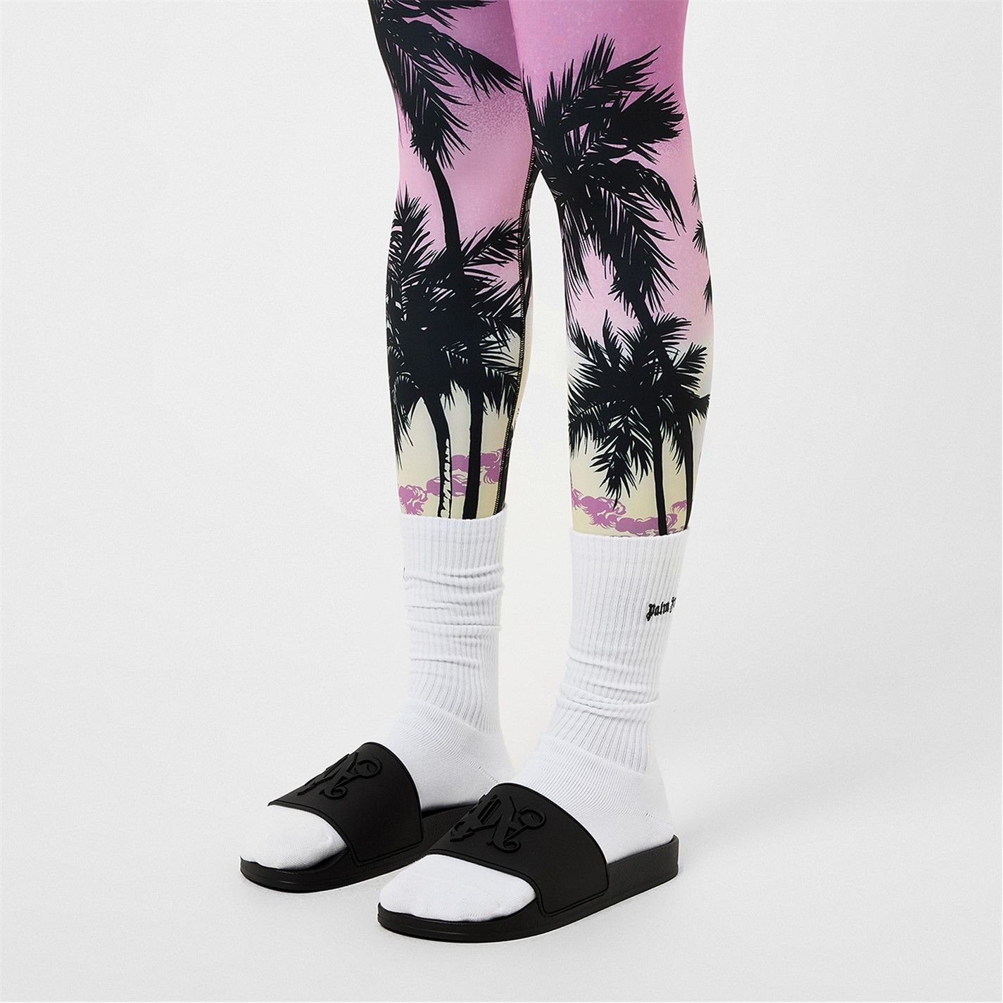 Palm Angels o1g2r1mq0425 Monogram Pool Sliders in Black Size US 6 / IT 36 - 2 Thumbnail