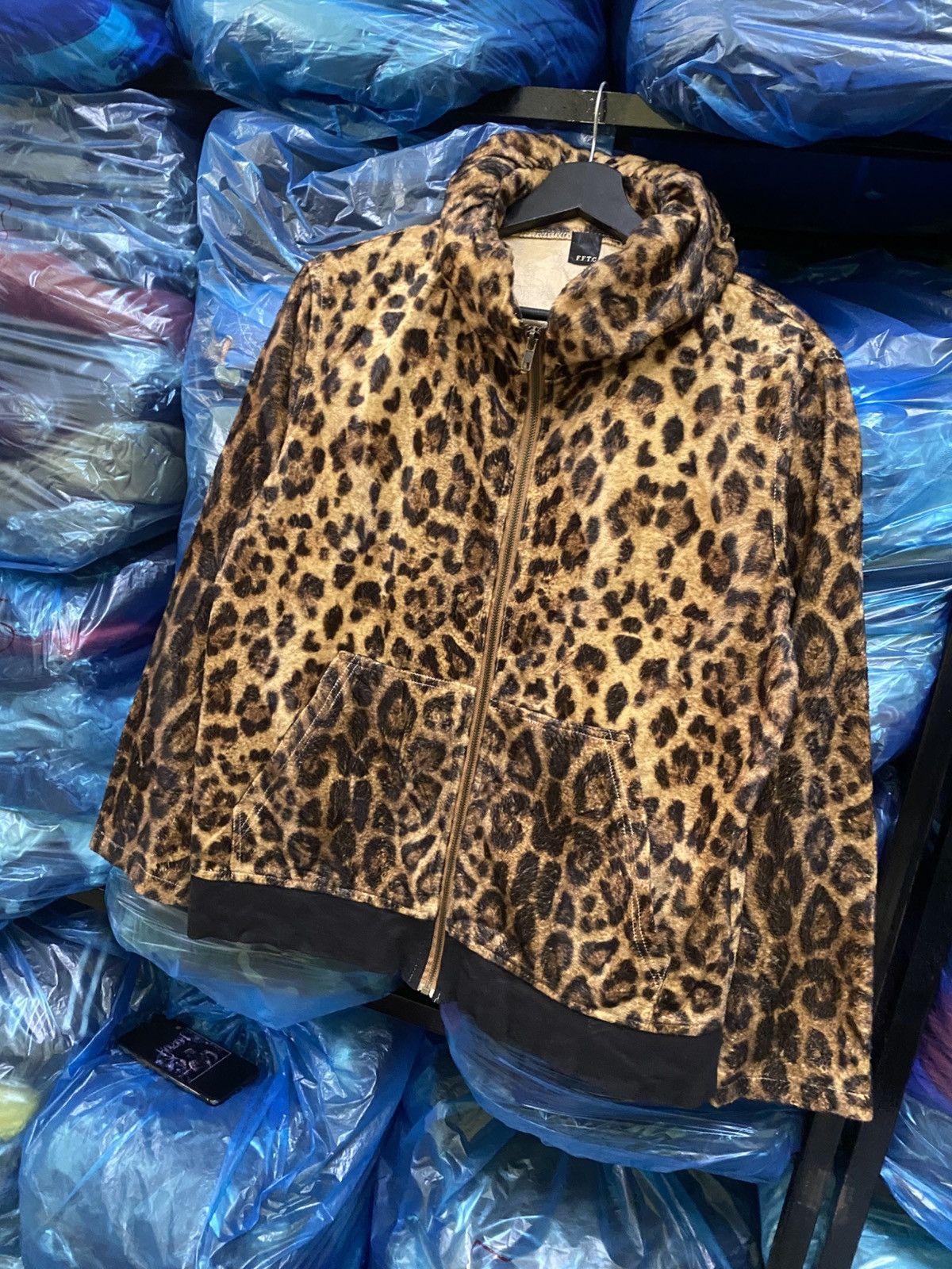FTC × Japanese Brand Vintage FFTC Leopard Print Fleece Jacket Animal Print Size US M / EU 48-50 / 2 - 2 Thumbnail