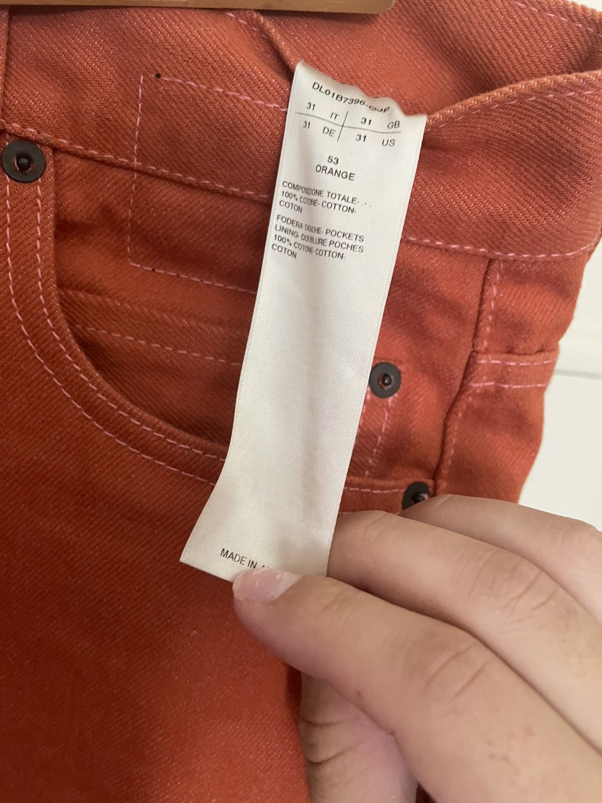 Rick Owens Rick Owens Detroit cut orange 14oz Japanese selvedge jeans Size US 31 - 5 Thumbnail