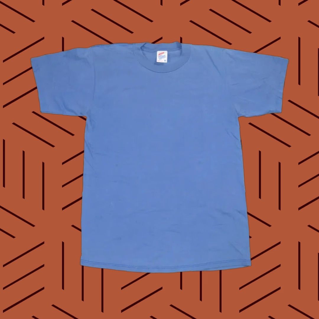 Jerzees VINTAGE Jerzees T-Shirt Adult Medium Blue Cotton Crew Neck Short Sleeve USA Theme Unisex All Seasons Size US M / EU 48-50 / 2 - 1 Thumbnail