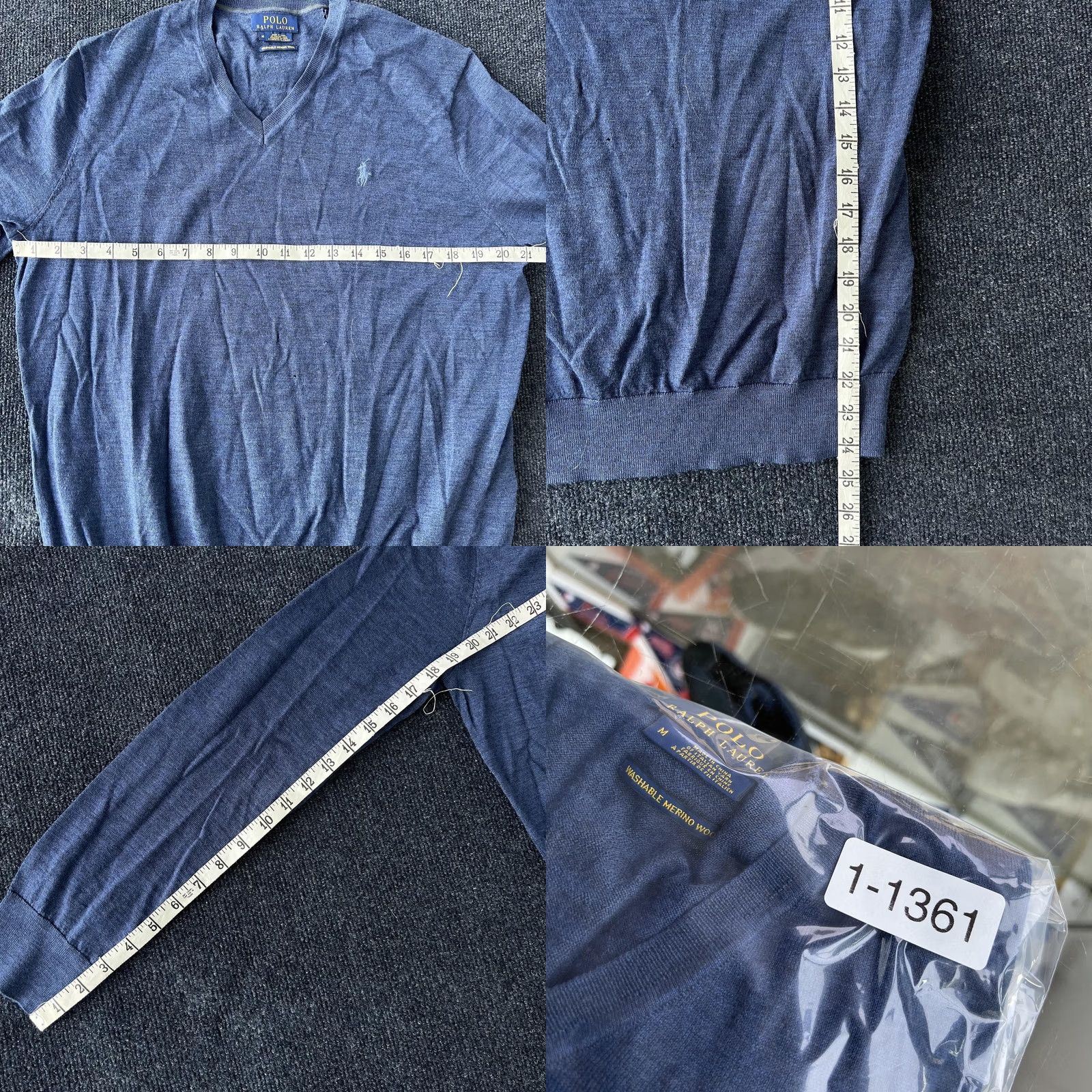 Polo Ralph Lauren Polo Ralph Lauren Sweater Mens Medium Blue Merino Wool V-Neck Pony Pullover Knit Size US M / EU 48-50 / 2 - 8 Thumbnail
