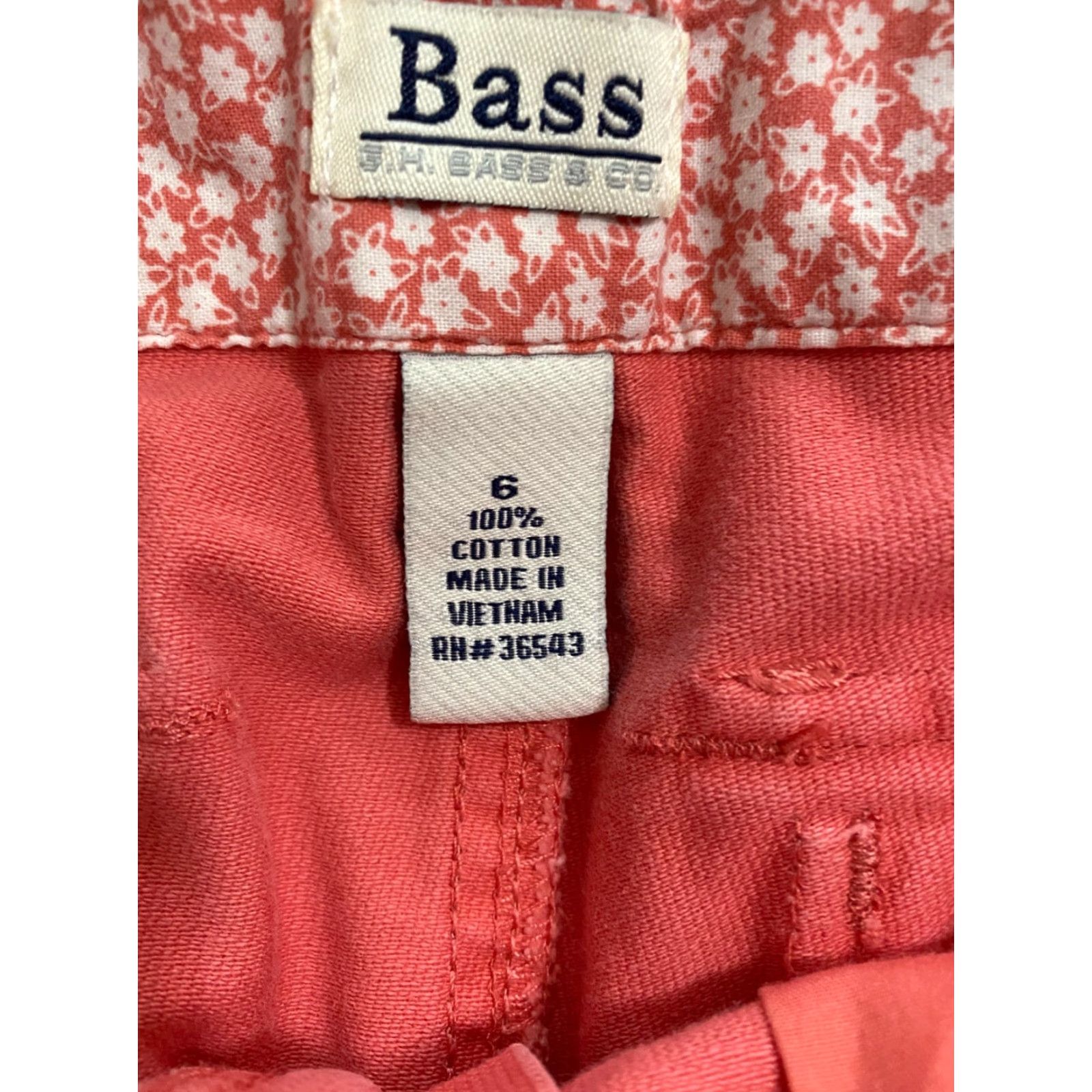 CO Bass by GH Bass Co Women's Tangerine 100% Cotton Casual Short Shorts - Size 6 Size 28" / US 6 / IT 42 - 3 Thumbnail
