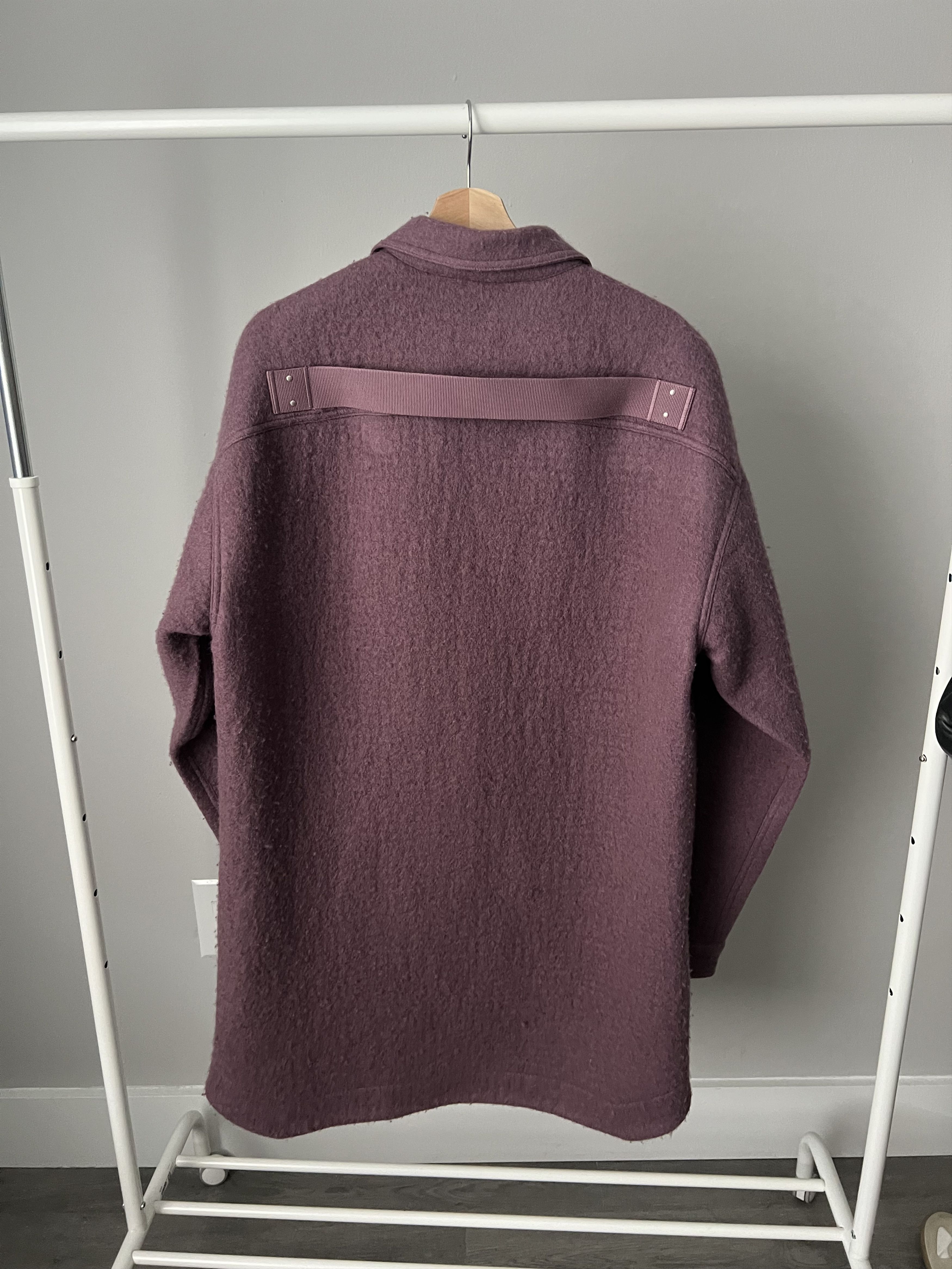 Rick Owens AMETHYST LUXOR BOILED WOOL OUTERSHIRT Size US S / EU 44-46 / 1 - 2 Thumbnail
