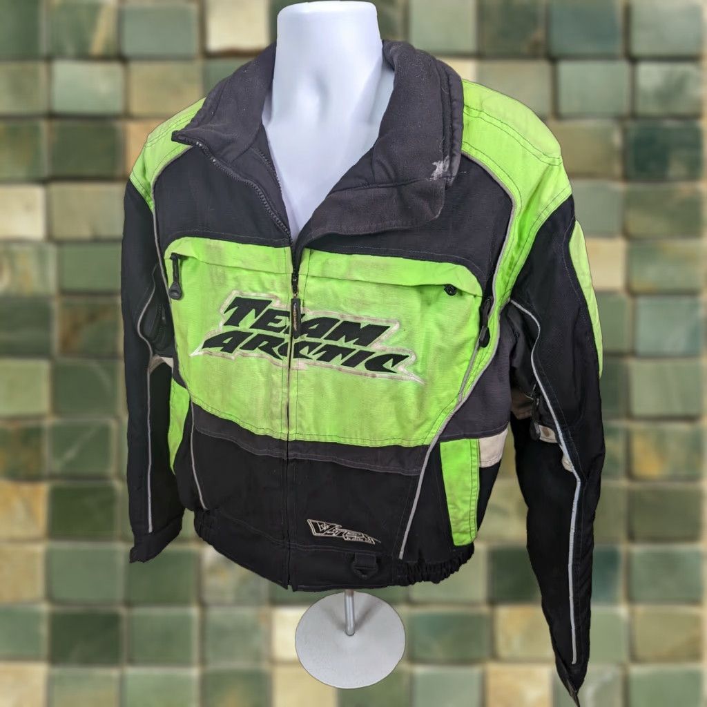 Vintage VINTAGE Arctic Cat Jacket Unisex Adults Racing Team Cat Snowmobile Distressed Size M Green Black Size US M / EU 48-50 / 2 - 1 Thumbnail