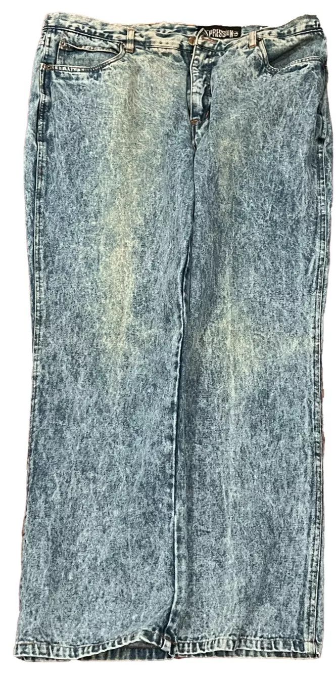 Vintage VTG Expressions Mens Jeans measures 36 x 29 Acid Wash blue Size US 36 / EU 52 - 1 Thumbnail