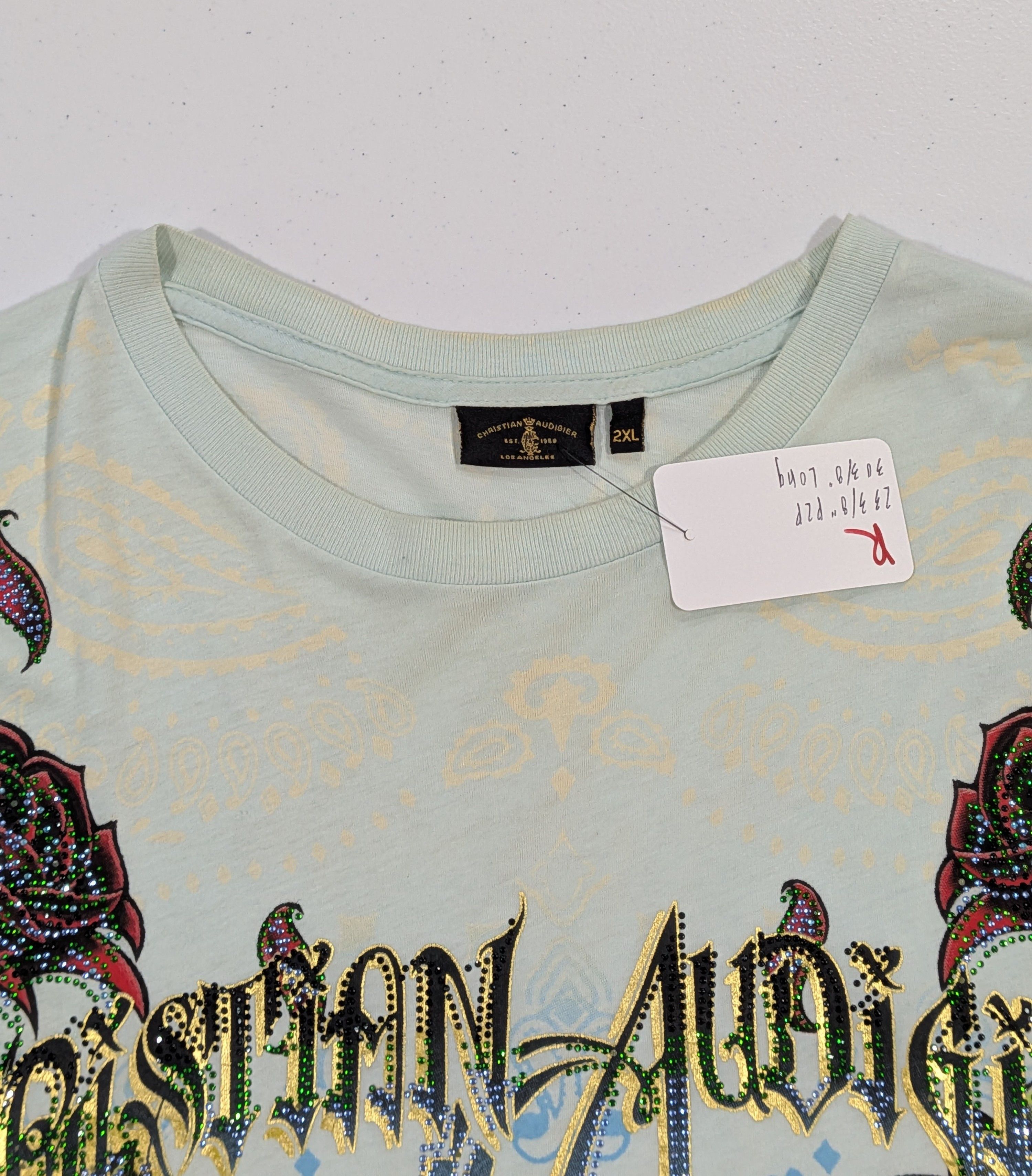 Christian Audigier Vtg Christian Audigier Bling Los Angeles Graphic Tee Size US XXL / EU 58 / 5 - 5 Thumbnail