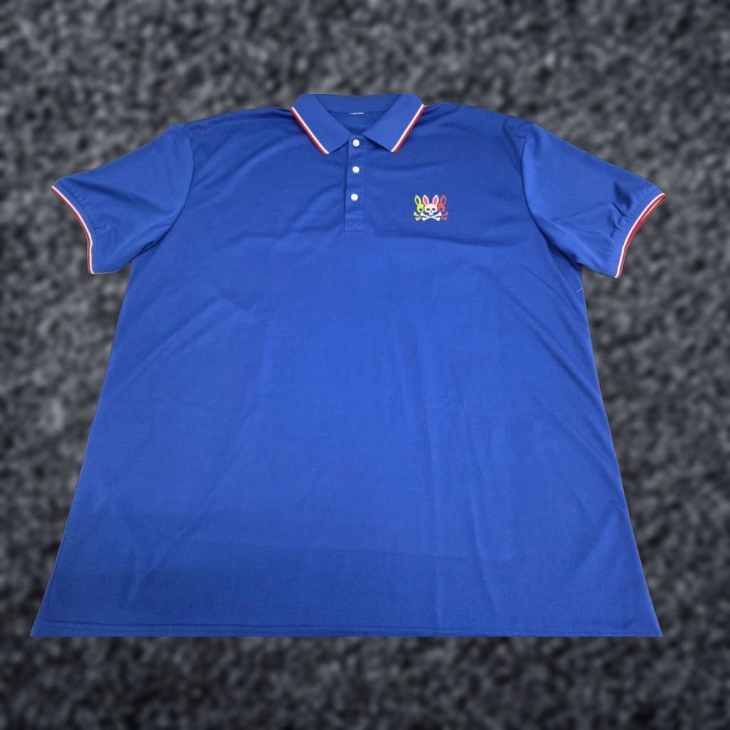 Psycho Bunny Psycho Bunny Polo Shirt Blue 2XL Men's Short Sleeve Casual Polo Shirt Solid Logo Bunny 100% Polyester Knit Size US XXL / EU 58 / 5 - 1 Thumbnail