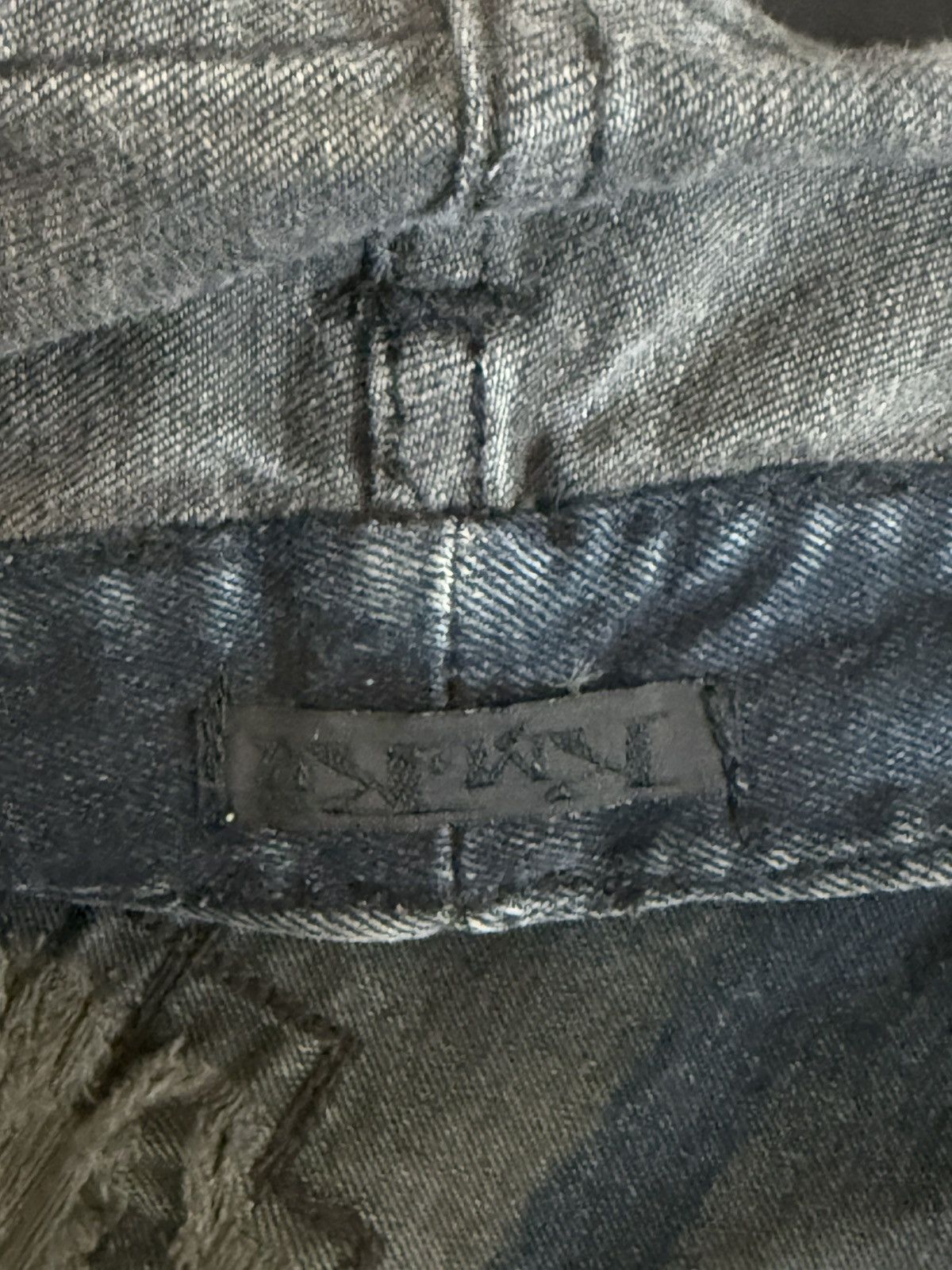 Japanese Brand × KMRii × Vintage kmrii studded crush leather demin pant Size US 28 / EU 44 - 5 Thumbnail