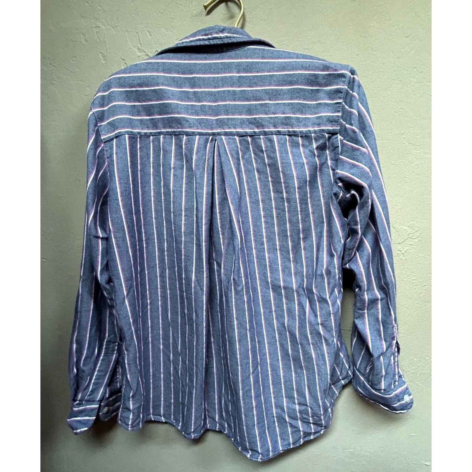 Vintage Grayson Button Front Shirt Cotton Long Sleeve Top Striped Blue Size 2 Size XS / US 0-2 / IT 36-38 - 2 Thumbnail