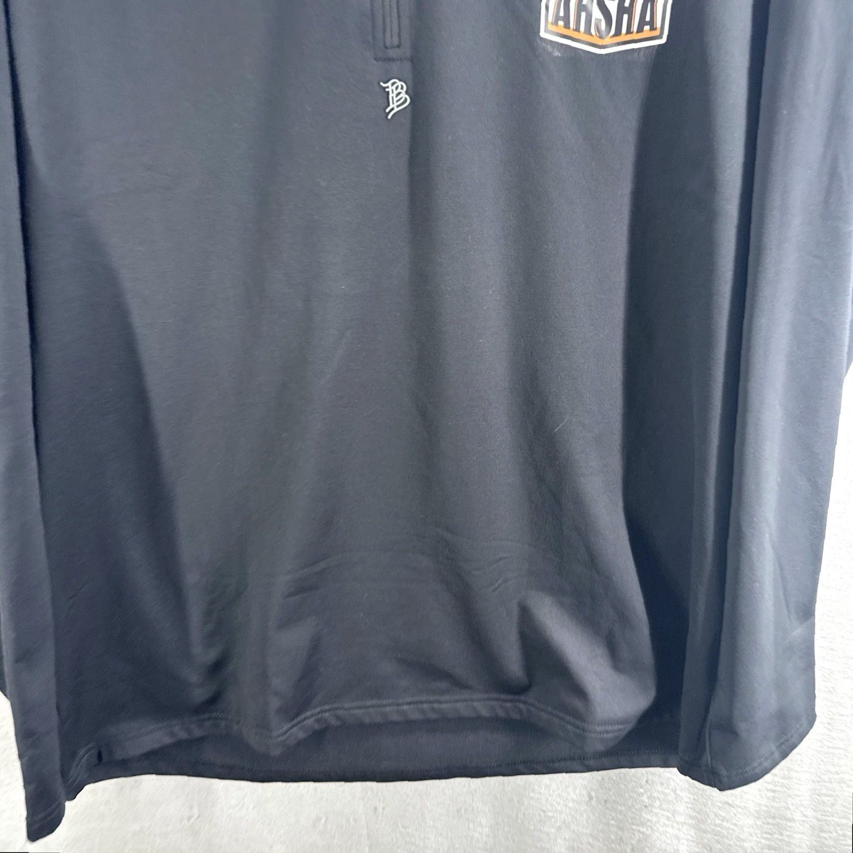 Logo 7 Branded Bills Shirt Mens L Black 1/4 Zip Long Sleeve Logo Golf AHSHA Size US L / EU 52-54 / 3 - 4 Thumbnail