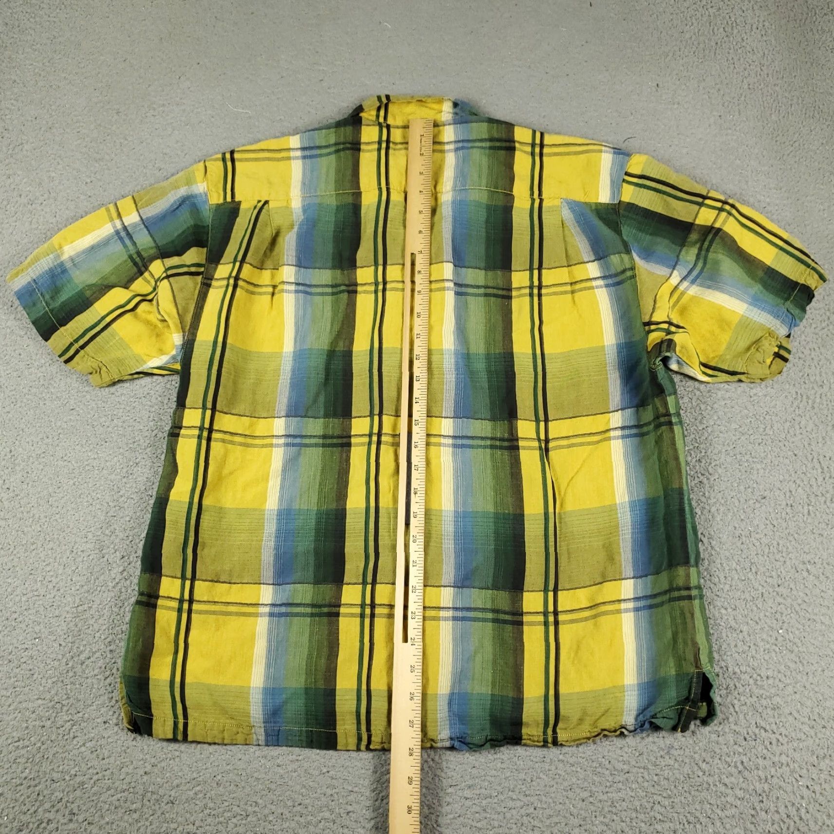 Tommy Bahama Tommy Bahama Shirt Mens Medium Yellow Plaid Button-Up Short Sleeve Linen Blend Size US M / EU 48-50 / 2 - 3 Thumbnail