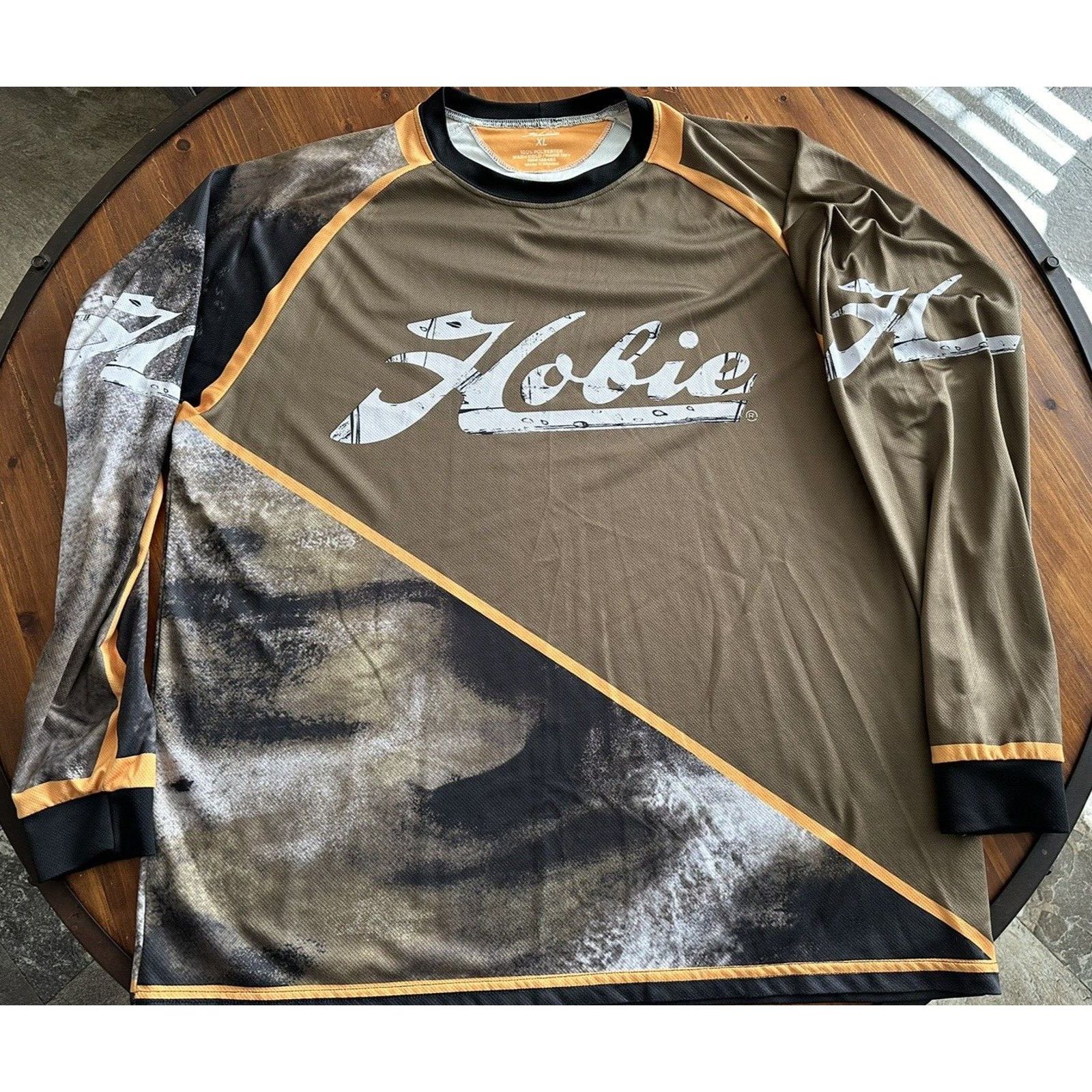 image of Hobie Jersey, Brown/orange/white Xl, All Over Logo, Surf, Men's