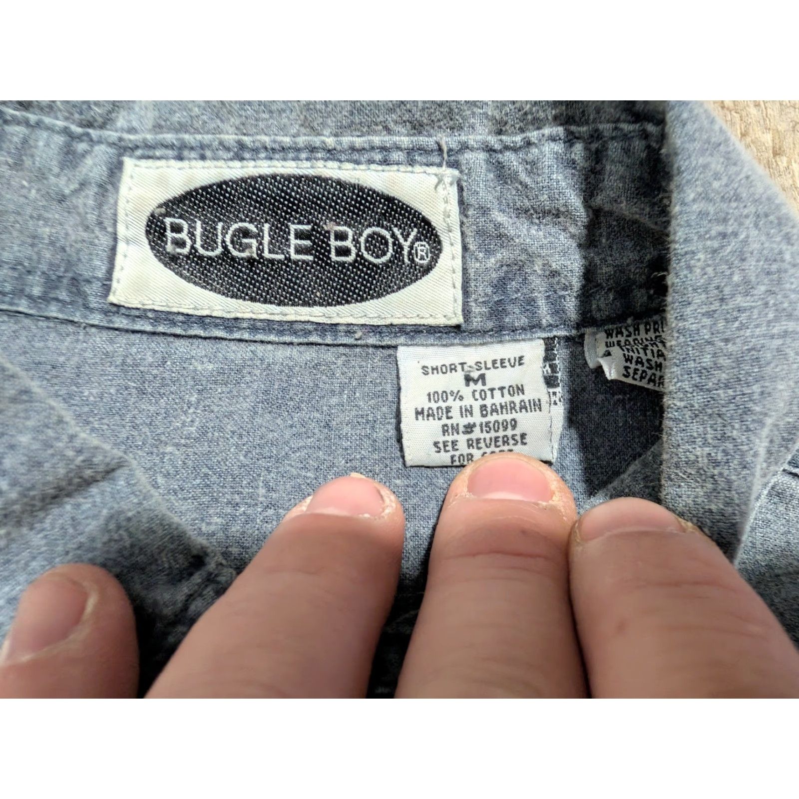 Bugle Boy VTG Bugle Boy Company Mens Short Sleeve Button Up Shirt Gray M 90s Retro Classic Logo Pockets Collared Mix Casual Size US M / EU 48-50 / 2 - 6 Thumbnail