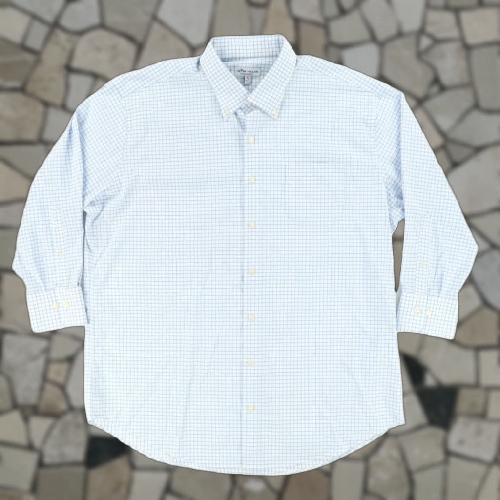 Peter Millar VINTAGE Peter Millar Summer Comfort Striped 3/4 Sleeve Button Down Shirt White Men's XL Size US XL / EU 56 / 4 - 1 Thumbnail