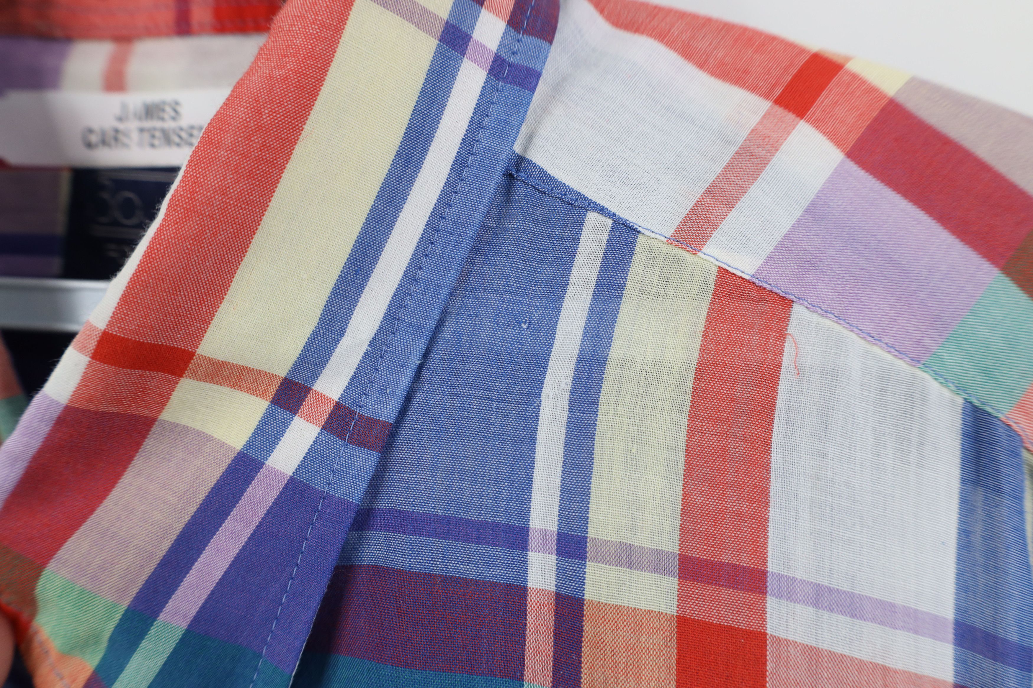 Vintage Vintage 90s Streetwear Madras Collared Button Down Shirt Size US XL / EU 56 / 4 - 4 Thumbnail