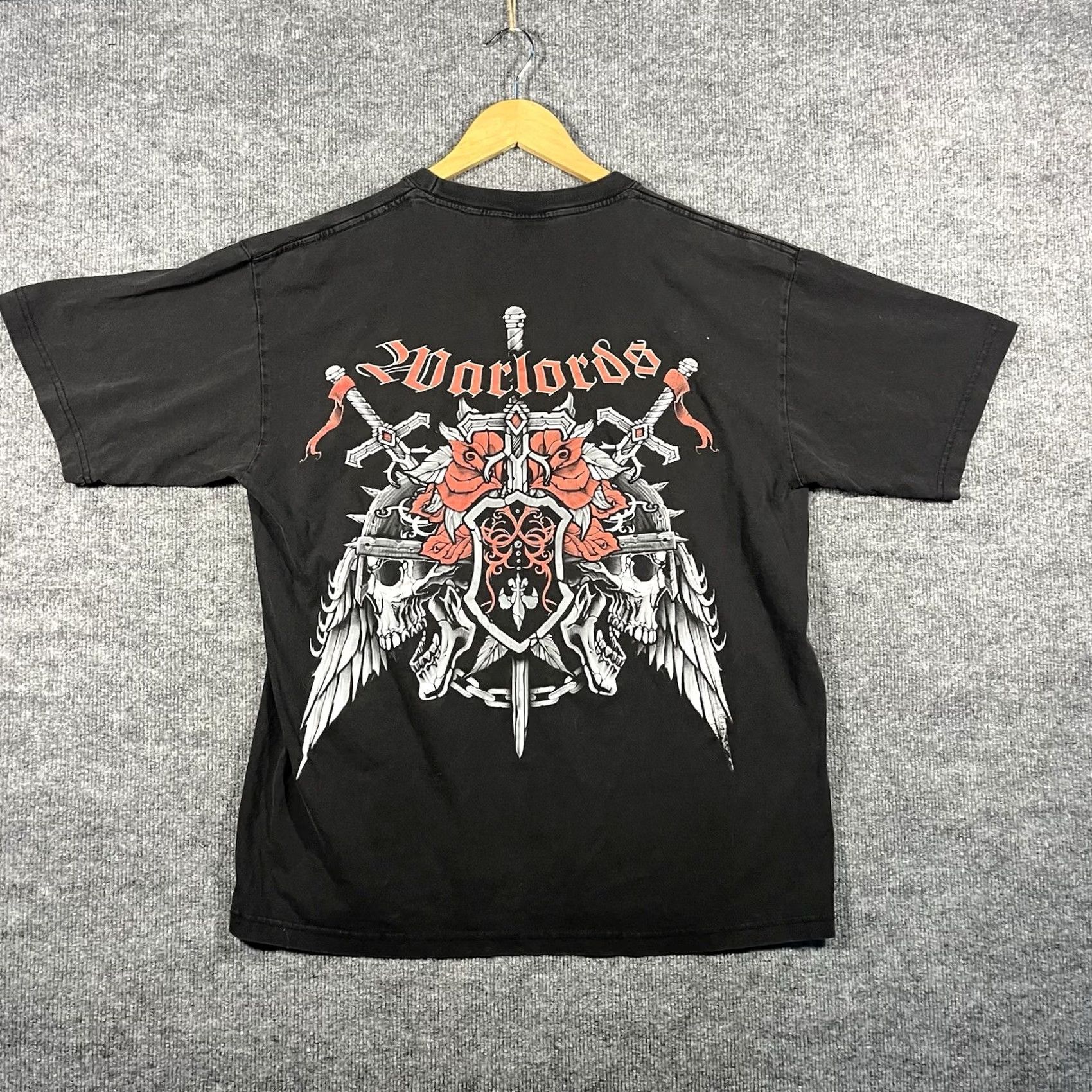 Affliction VINTAGE Affliction Skull Warlord T Shirt XL Black Crew Neck Short Sleeve Graphic Print Men Size US XL / EU 56 / 4 - 2 Thumbnail