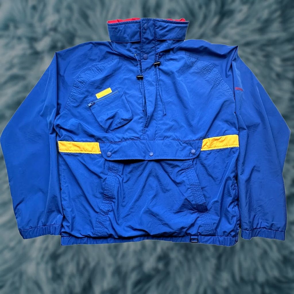 Obermeyer VINTAGE Obermeyer 1/2 Zip Anorak Windbreaker Jacket Men XL Blue Hooded Hong Kong Size US XL / EU 56 / 4 - 1 Thumbnail