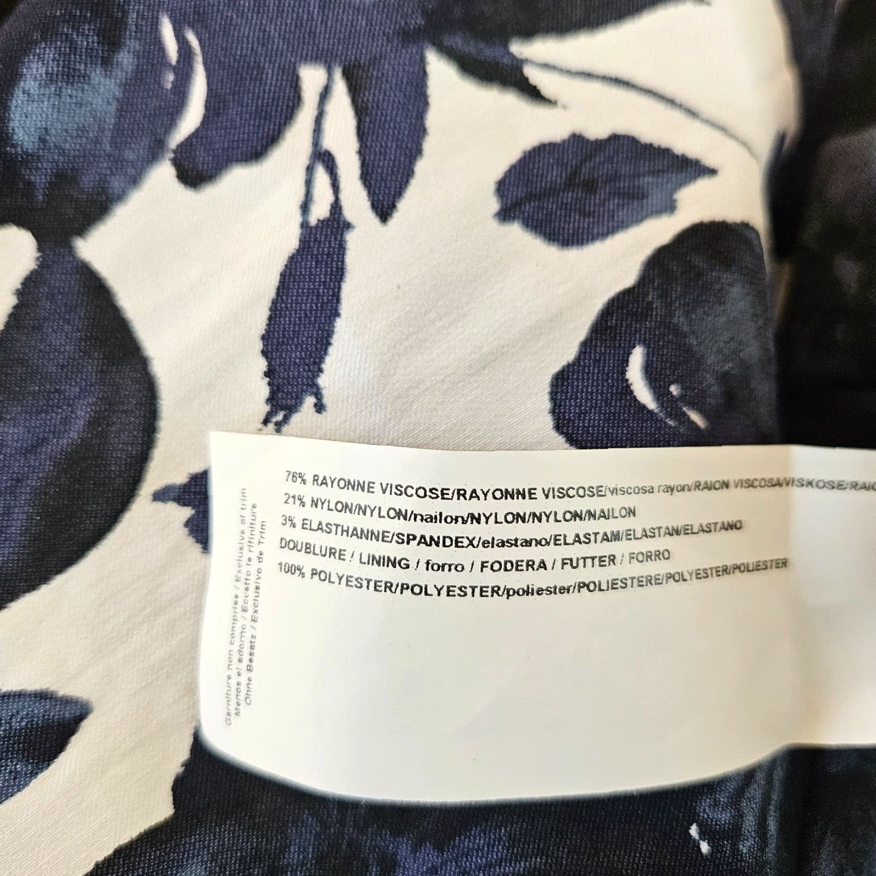 Joseph Ribkoff Joseph Ribkoff Womens Dress 6 Blue White Floral 3/4 Sleeve Zip Front Rayon Knee Length Womens Size M / US 6-8 / IT 42-44 - 5 Thumbnail