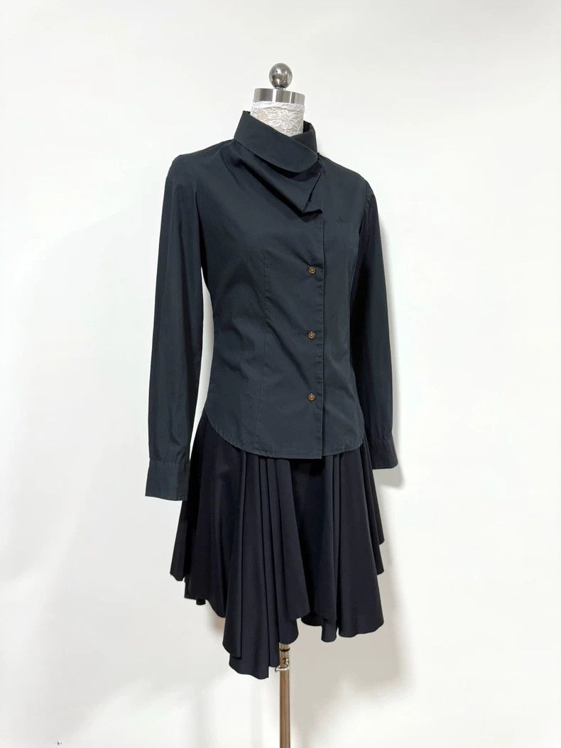 Vivienne Westwood Vivienne Westwood size2 A black shirt with a deformed colla Size M / US 6-8 / IT 42-44 - 4 Thumbnail
