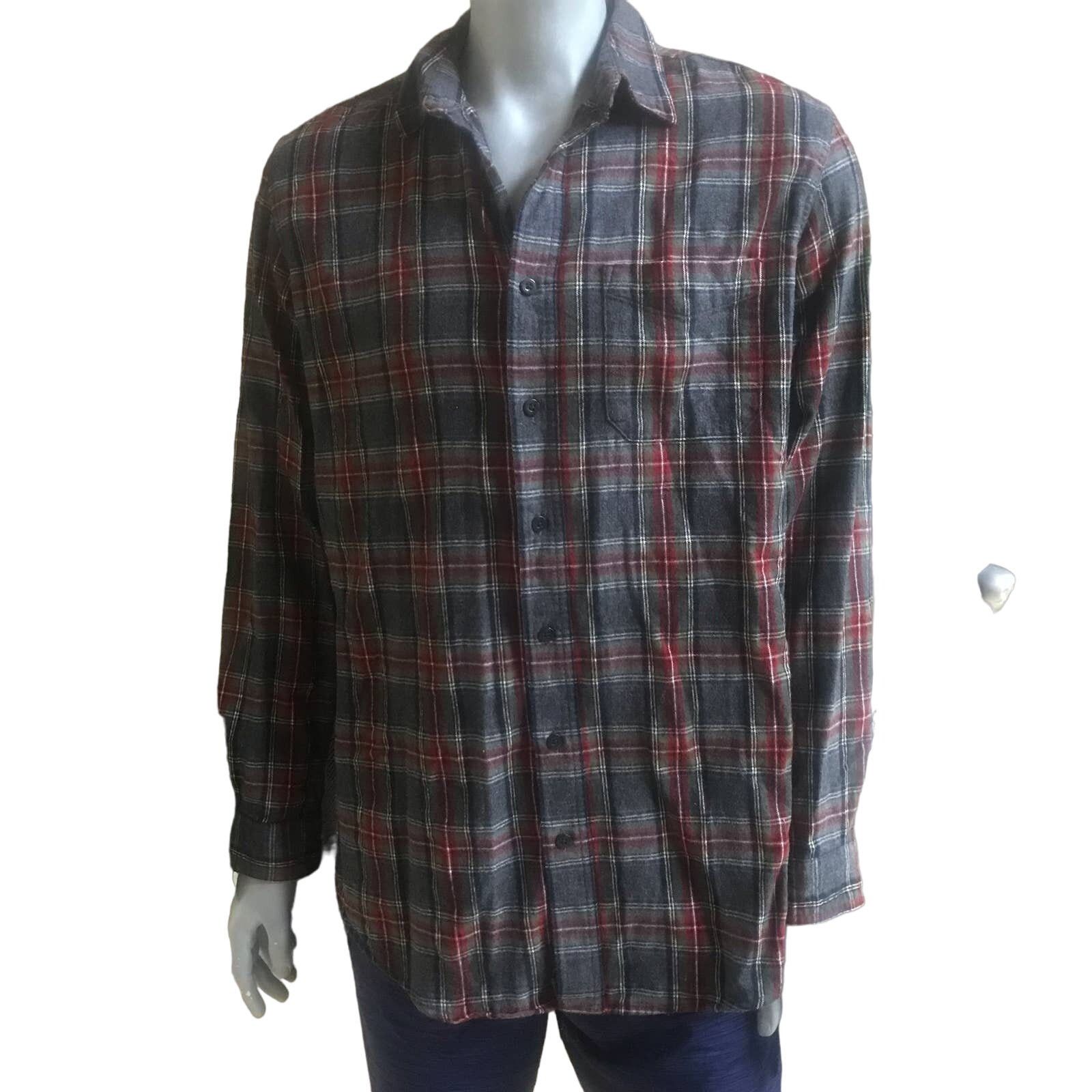 L.L. Bean L.L. Bean Flannel Plaid Gray Red Button Down Size L Tall Size US L / EU 52-54 / 3 - 1 Thumbnail