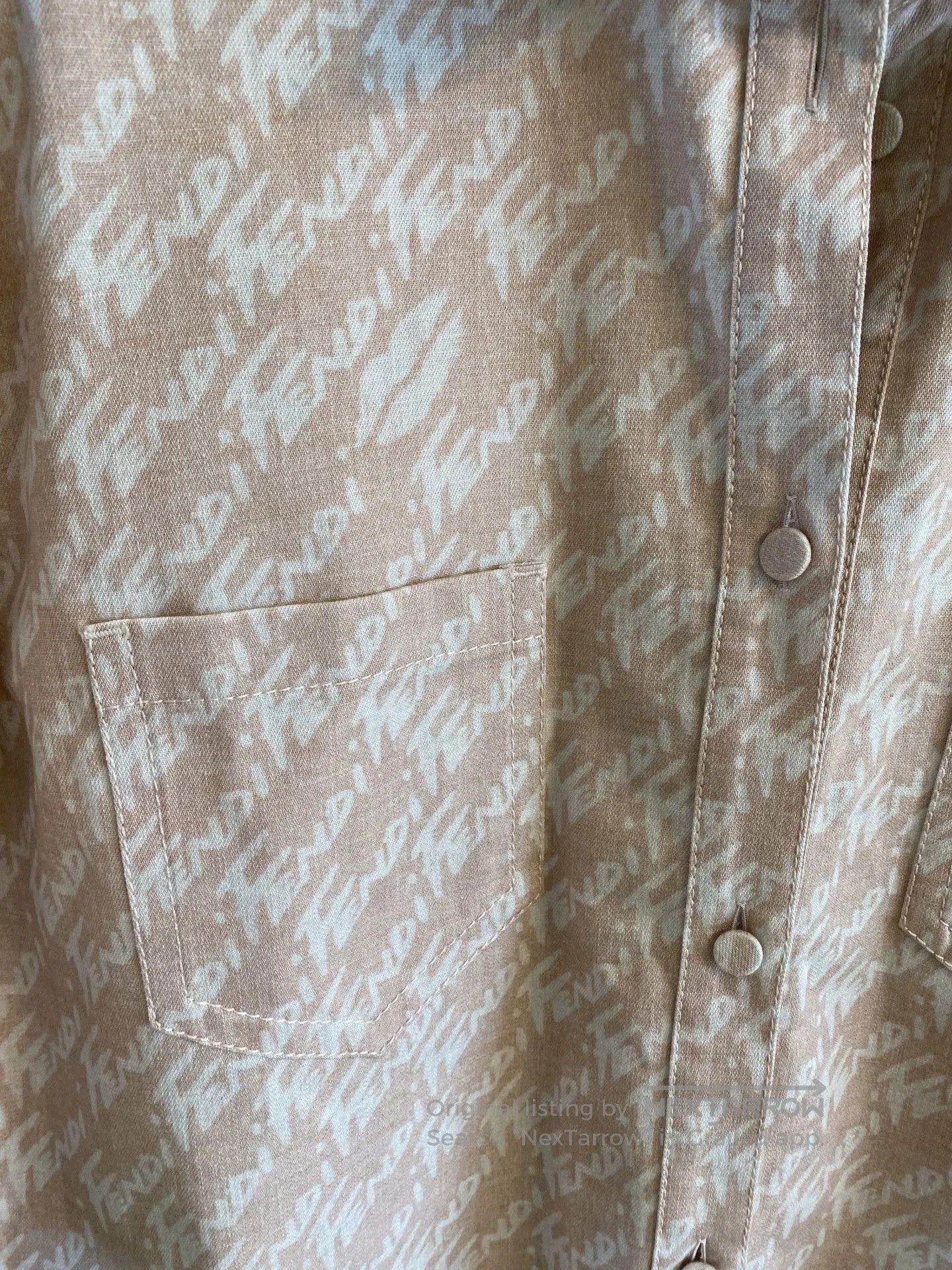 Fendi Fendi Logo Print Denim Short Sleeve Shirt. Size US XXL / EU 58 / 5 - 3 Thumbnail