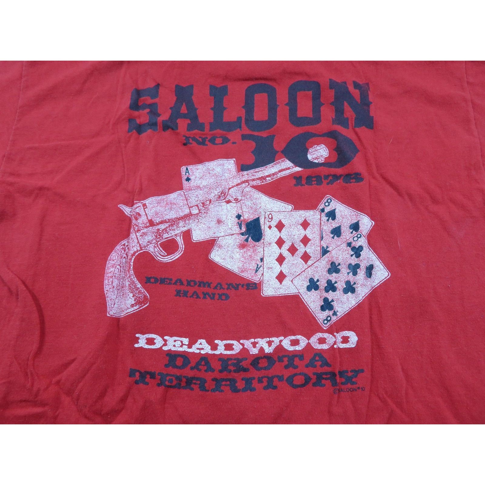 Other Saloon NO 10 Deadwood Poker Hand Revolver Sz M? 1980s Size US M / EU 48-50 / 2 - 3 Thumbnail