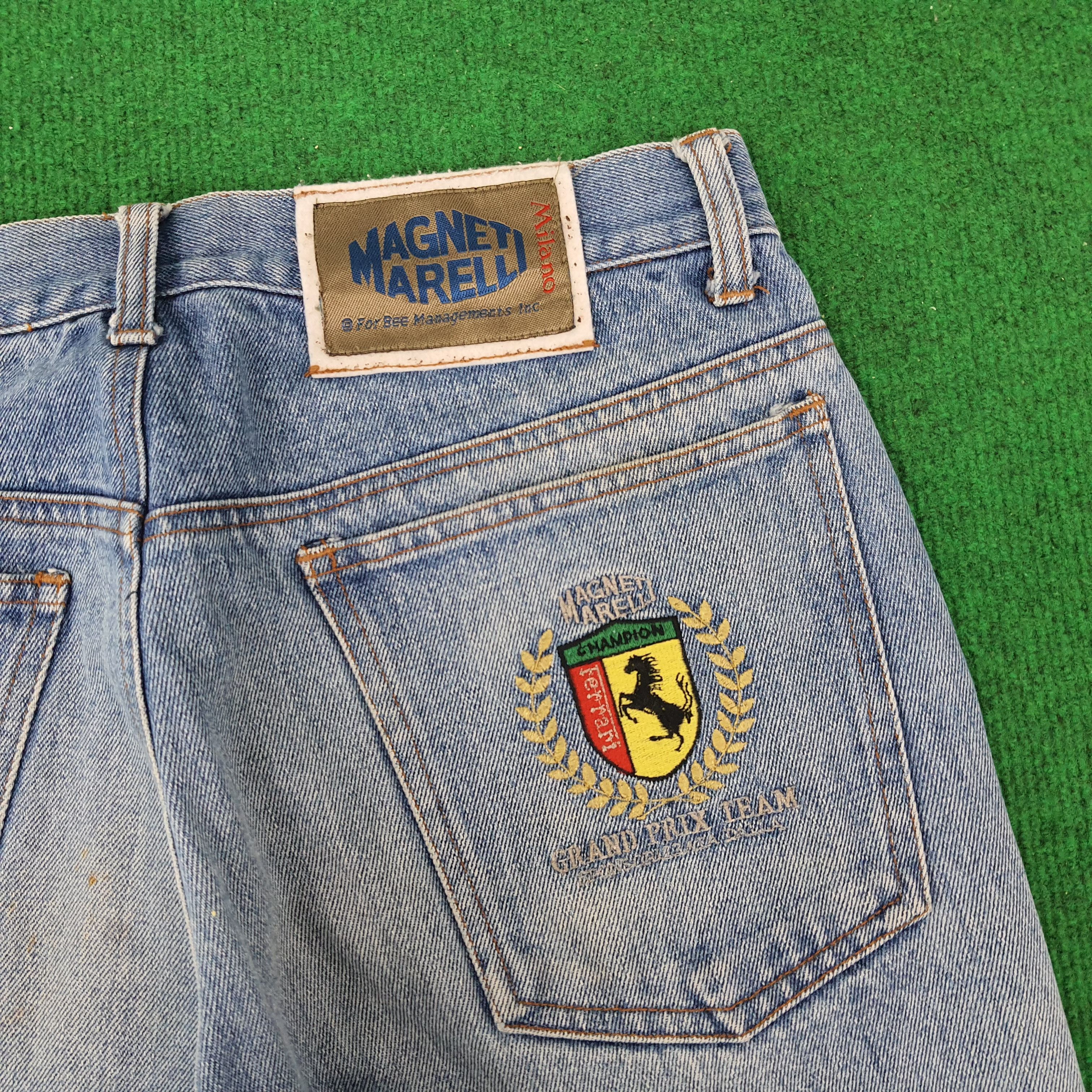 Ferrari × Vintage Vintage FERRARI Magneti Marelli Jeans C235N24 Size US 29 - 3 Thumbnail