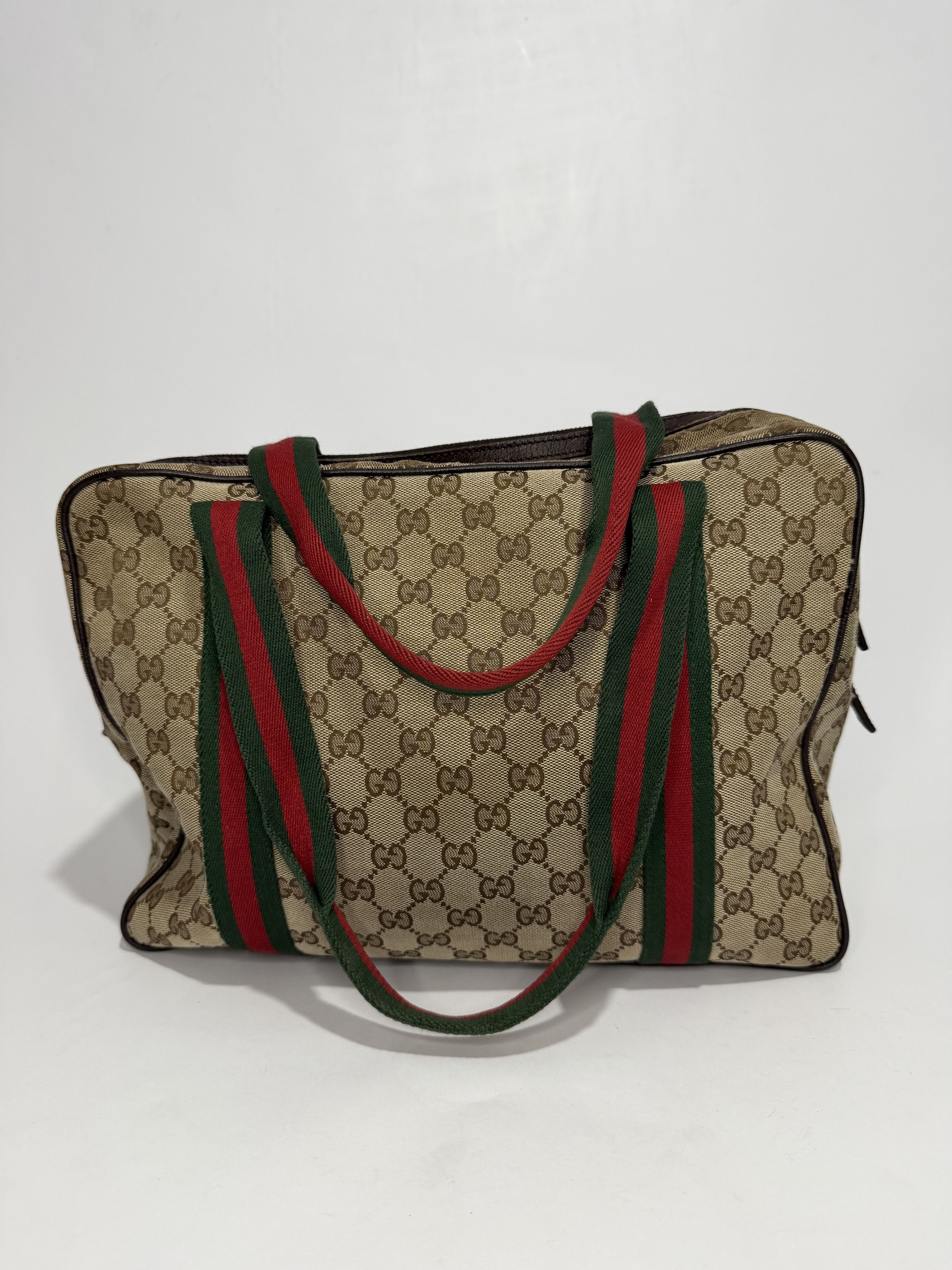 Gucci Gucci GG Canvas Web Medium Carry-On Duffle Bag Size ONE SIZE - 3 Thumbnail
