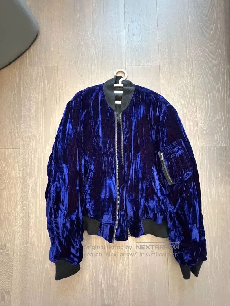 Haider Ackermann Haider Ackermann Blue Velvet Bomber Jacket. Size US M / EU 48-50 / 2 - 1 Thumbnail